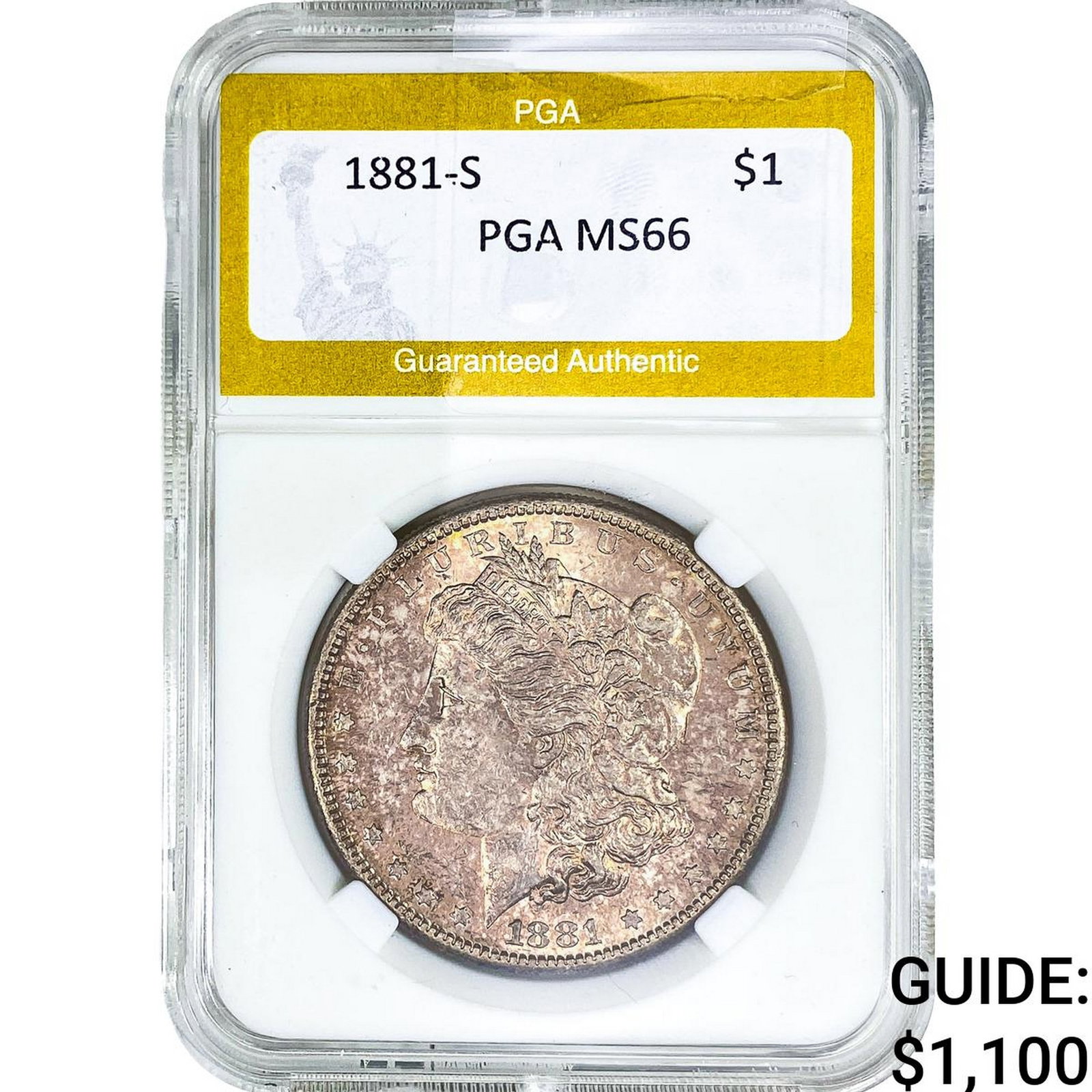 1881-S Morgan Silver Dollar PGA MS66: 1881-S Morgan Silver Dollar PGA MS66