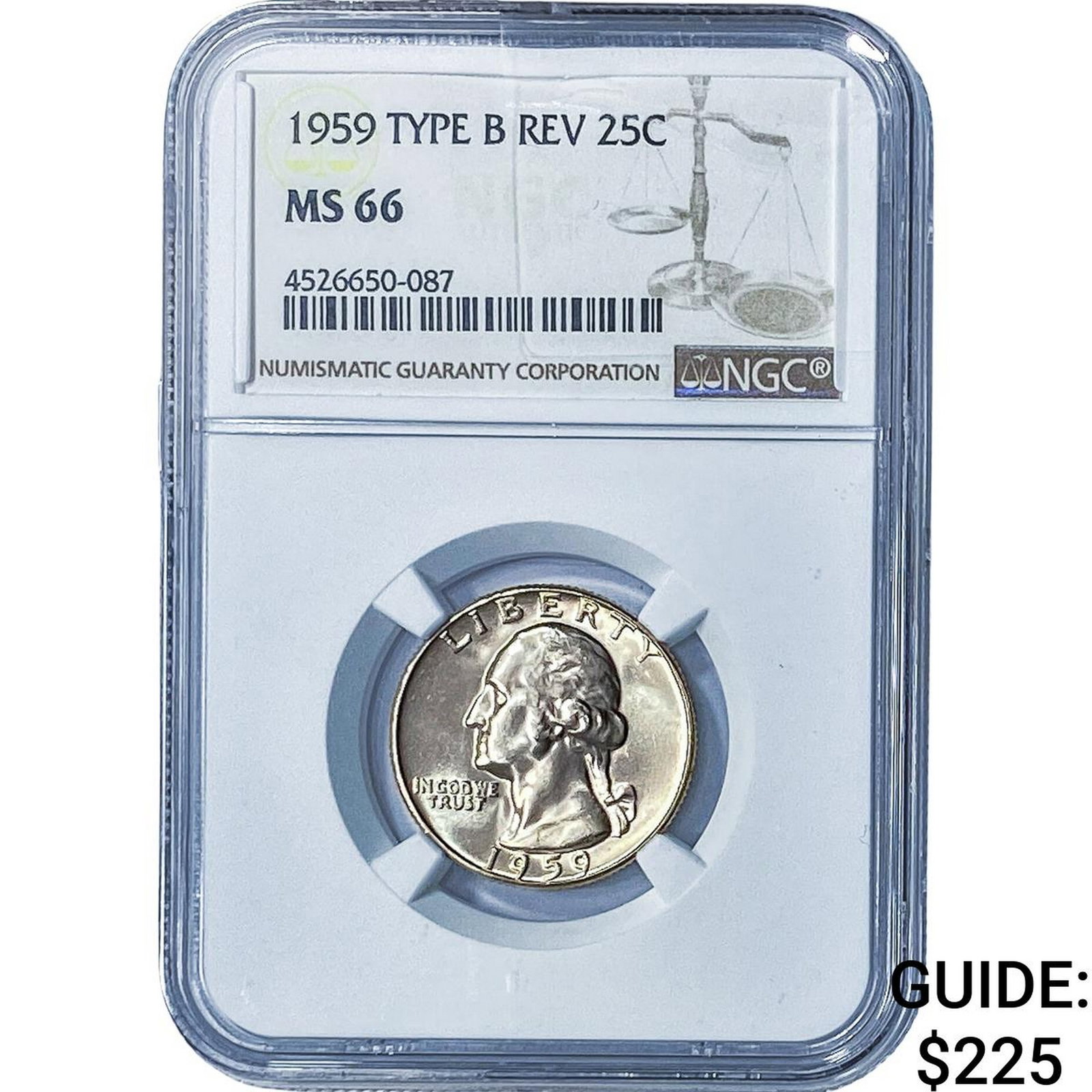 1959 Washington Silver Quarter NGC MS66 Tyoe B Rev. (1 of 2)