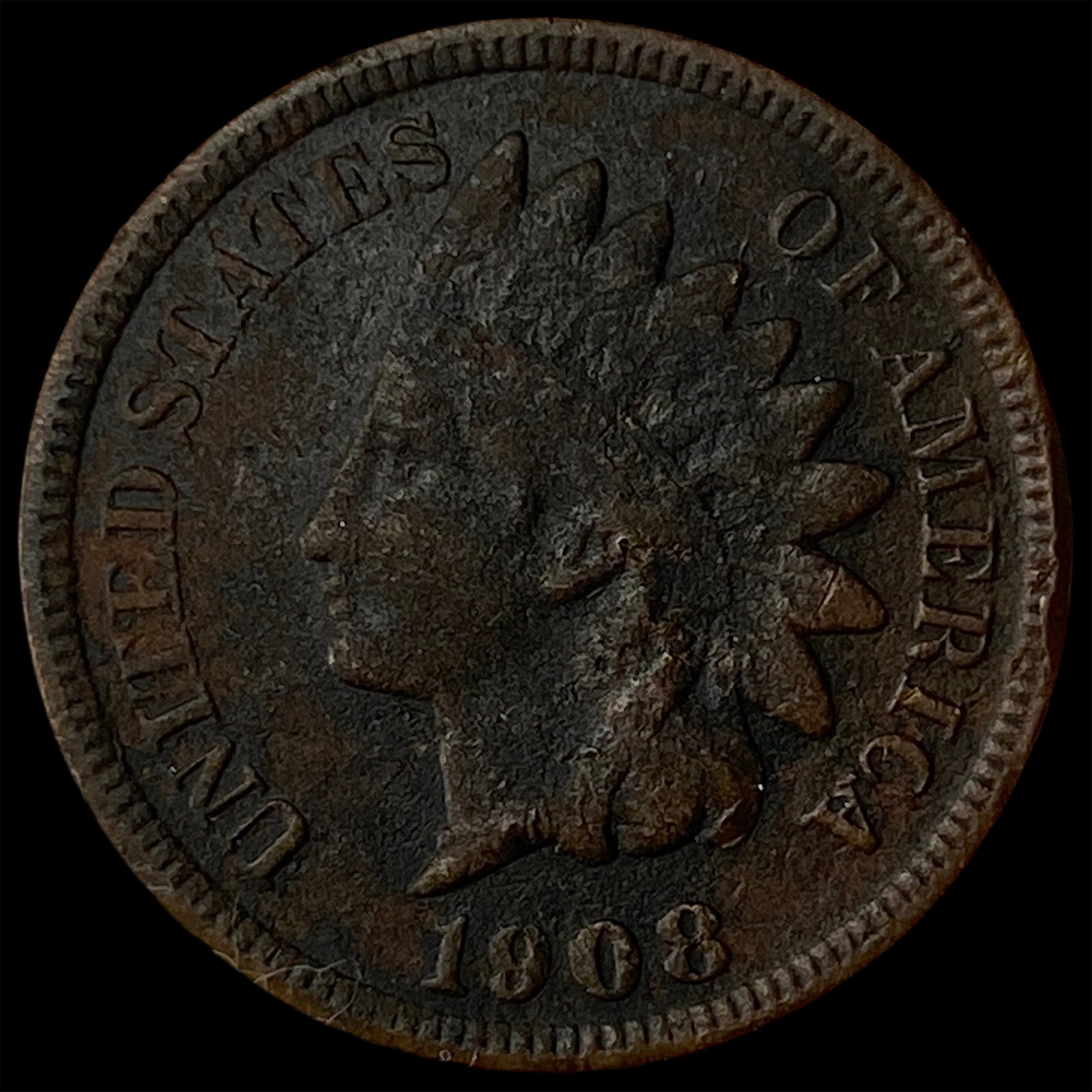 1908-S Indian Head Cent LIGHTLY CIRCULATED (1 of 2)
