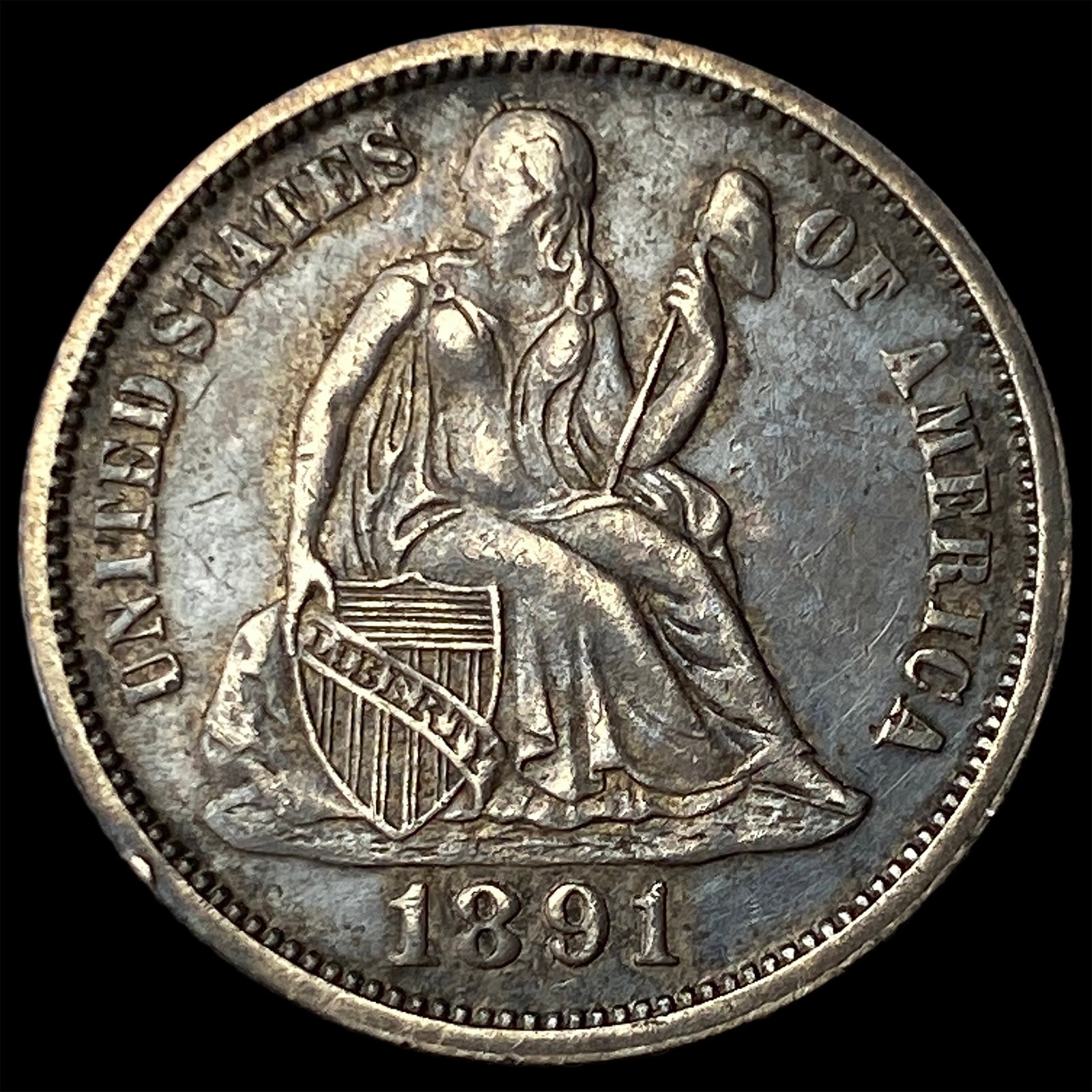 1891 Silver Seated Liberty Dime HIGH GRADE: 1891 Silver Seated Liberty Dime HIGH GRADE