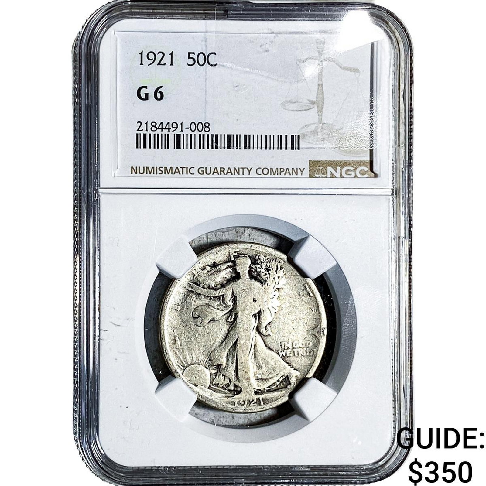 1921 Walking Liberty Half Dollar NGC G6: 1921 Walking Liberty Half Dollar NGC G6