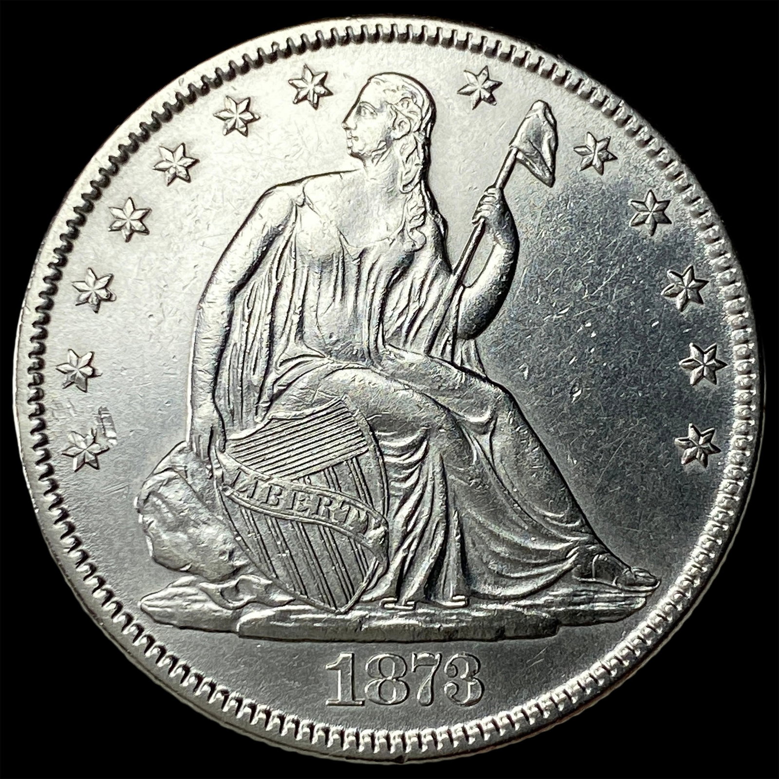 1873 Seated Liberty Half Dollar CHOICE AU (1 of 2)