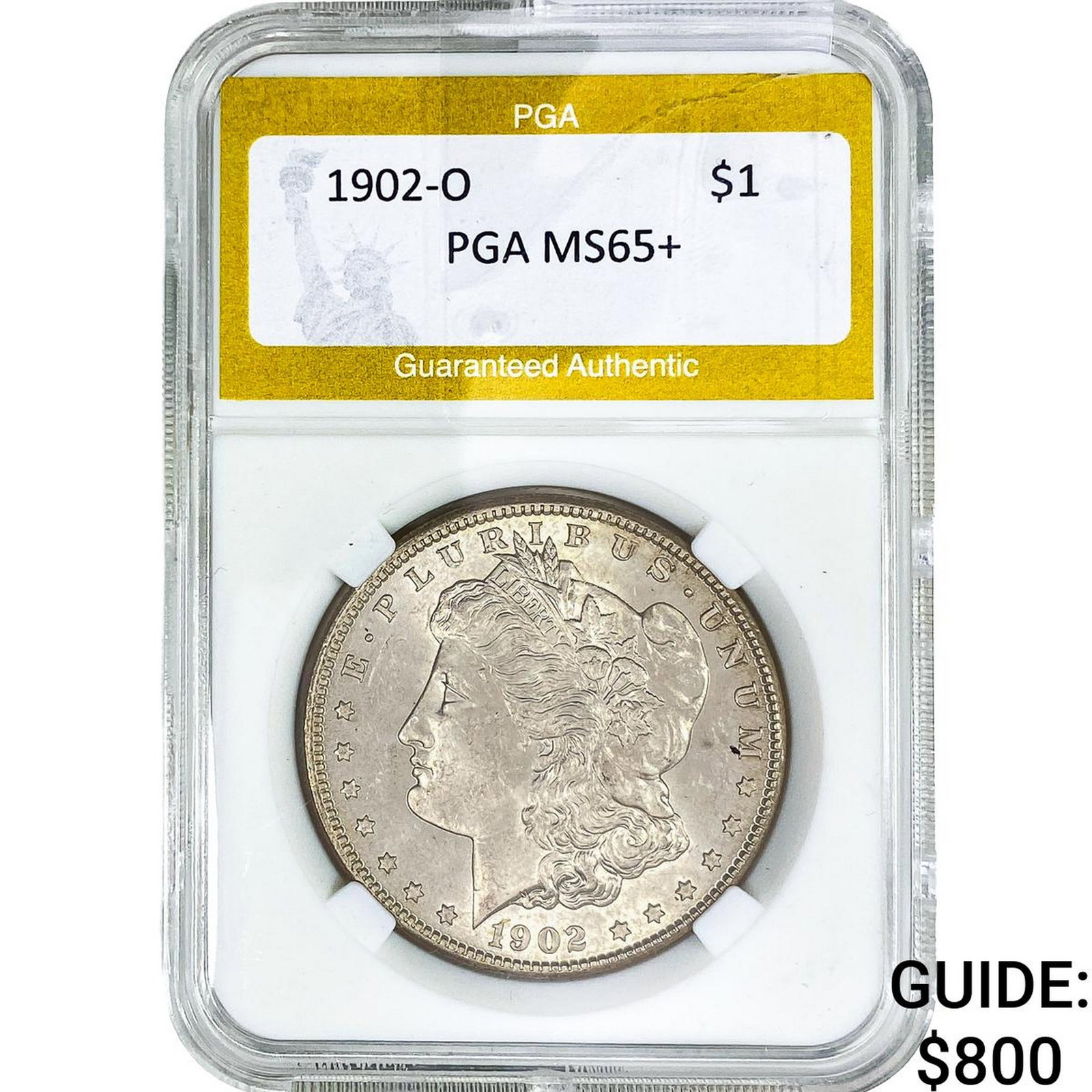 1902-O Morgan Silver Dollar PGA MS65+: 1902-O Morgan Silver Dollar PGA MS65+