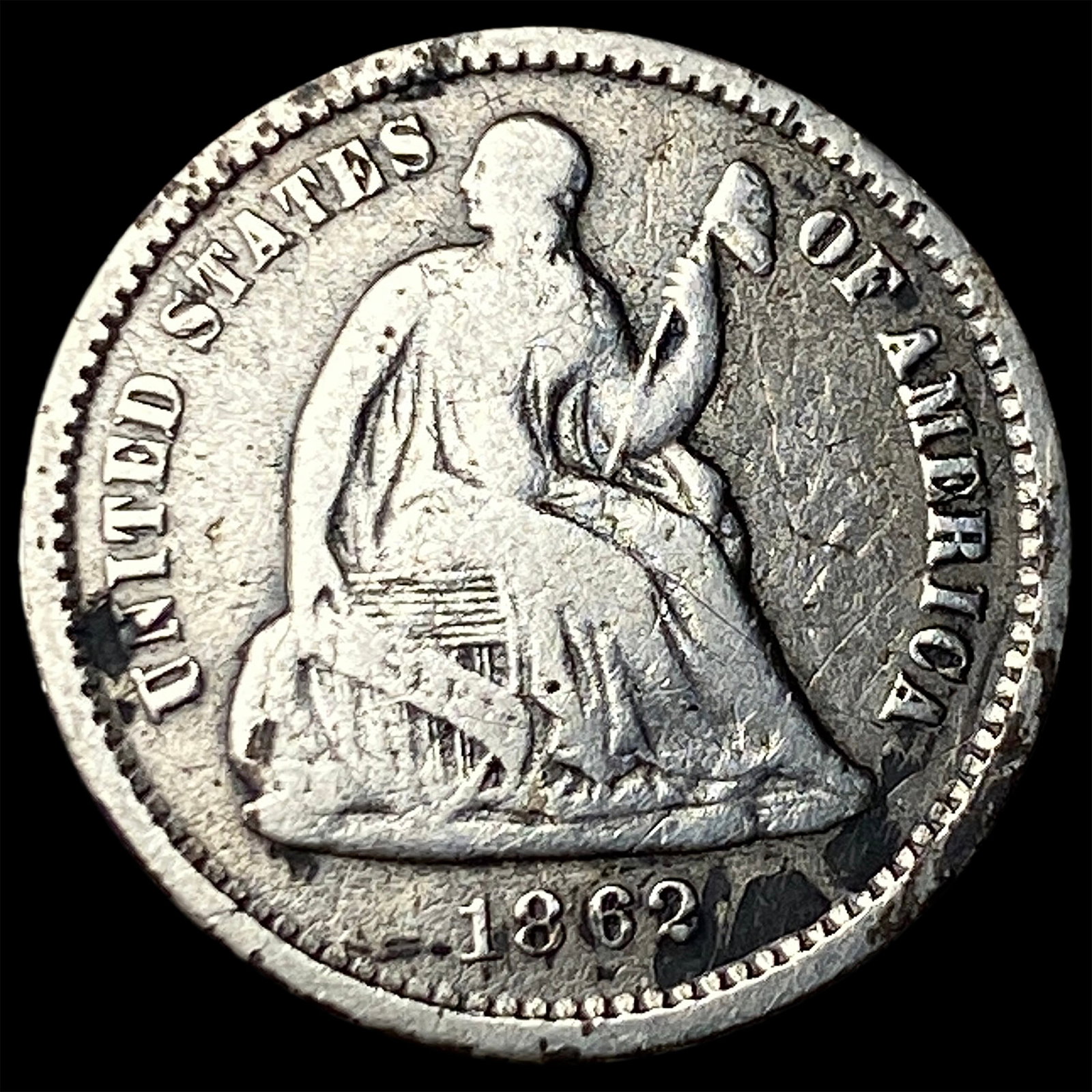 1862 Silver Half Dime NEARLY UNCIRCULATED: 1862 Silver Half Dime NEARLY UNCIRCULATED
