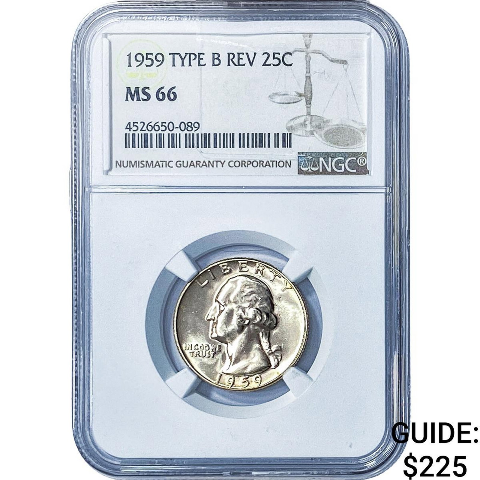 1959 Washington Silver Quarter NGC MS66 Type B Rev. (1 of 2)