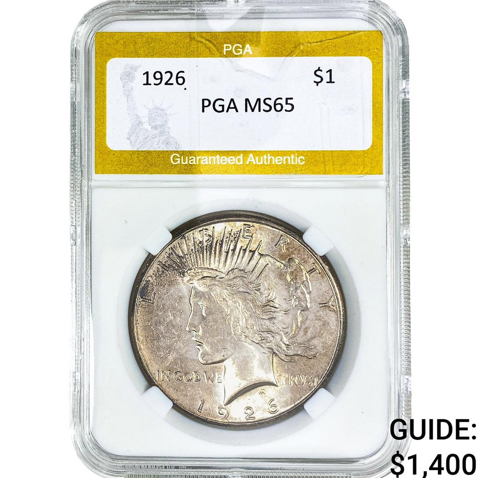 1926 Silver Peace Dollar PGA MS65: 1926 Silver Peace Dollar PGA MS65