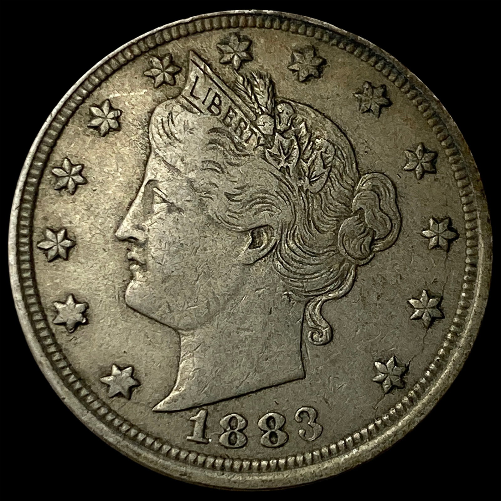 1883 Liberty Head Nickel (No Cents) NEARLY UNCIRCULATED: 1883 Liberty Head Nickel (No Cents) NEARLY UNCIRCULATED