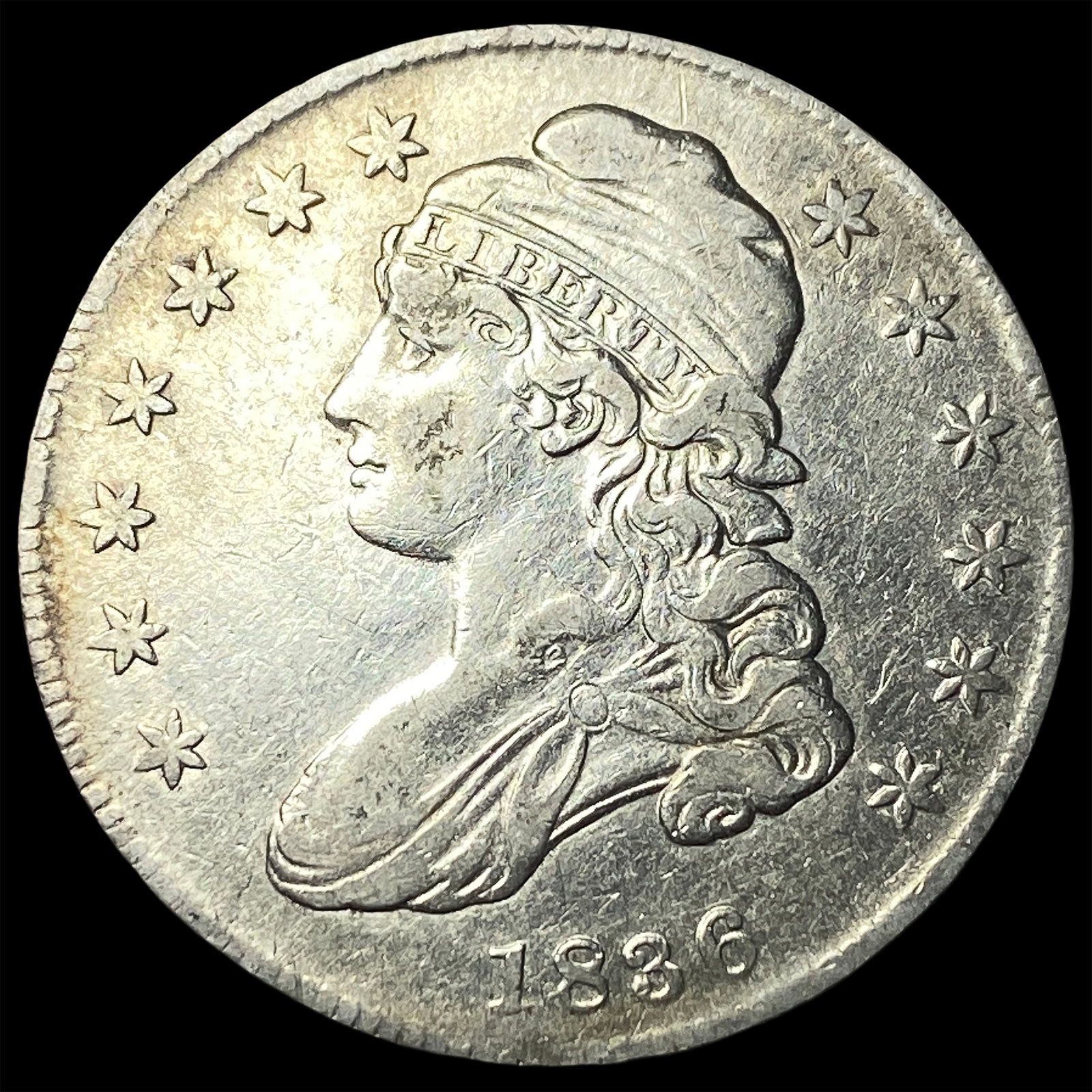 1836 Capped Bust Half Dollar ABOUT UNCIRCULATED: 1836 Capped Bust Half Dollar ABOUT UNCIRCULATED