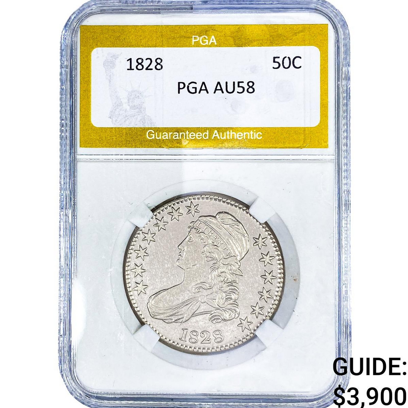 1828 Capped Bust Half Dollar PGA AU58 (1 of 2)