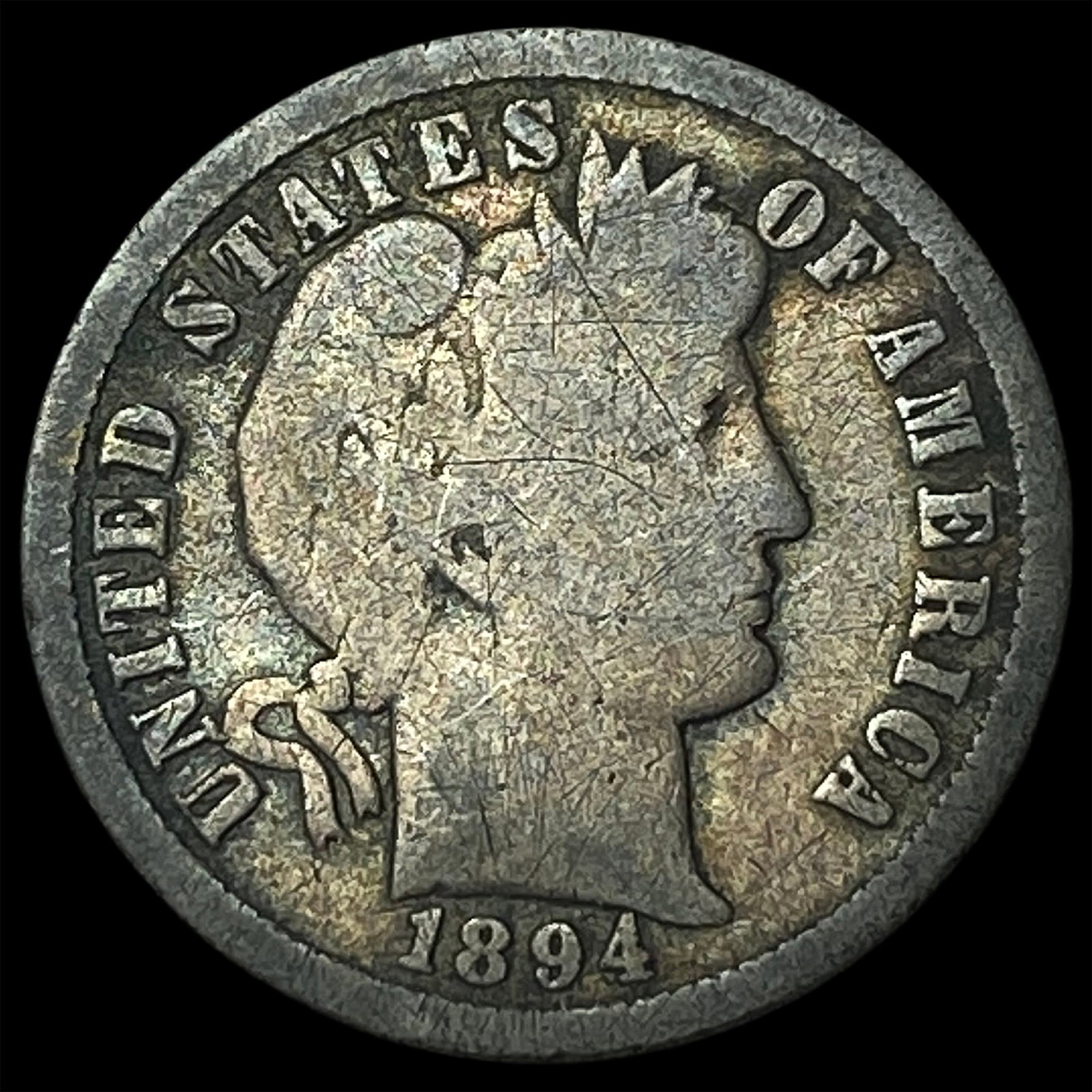 1894-O Silver Barber Dime NICELY CIRCULATED: 1894-O Silver Barber Dime NICELY CIRCULATED