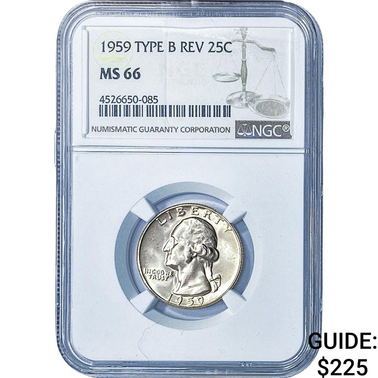 1959 Washington Silver Quarter NGC MS66 Type B Rev. (1 of 2)