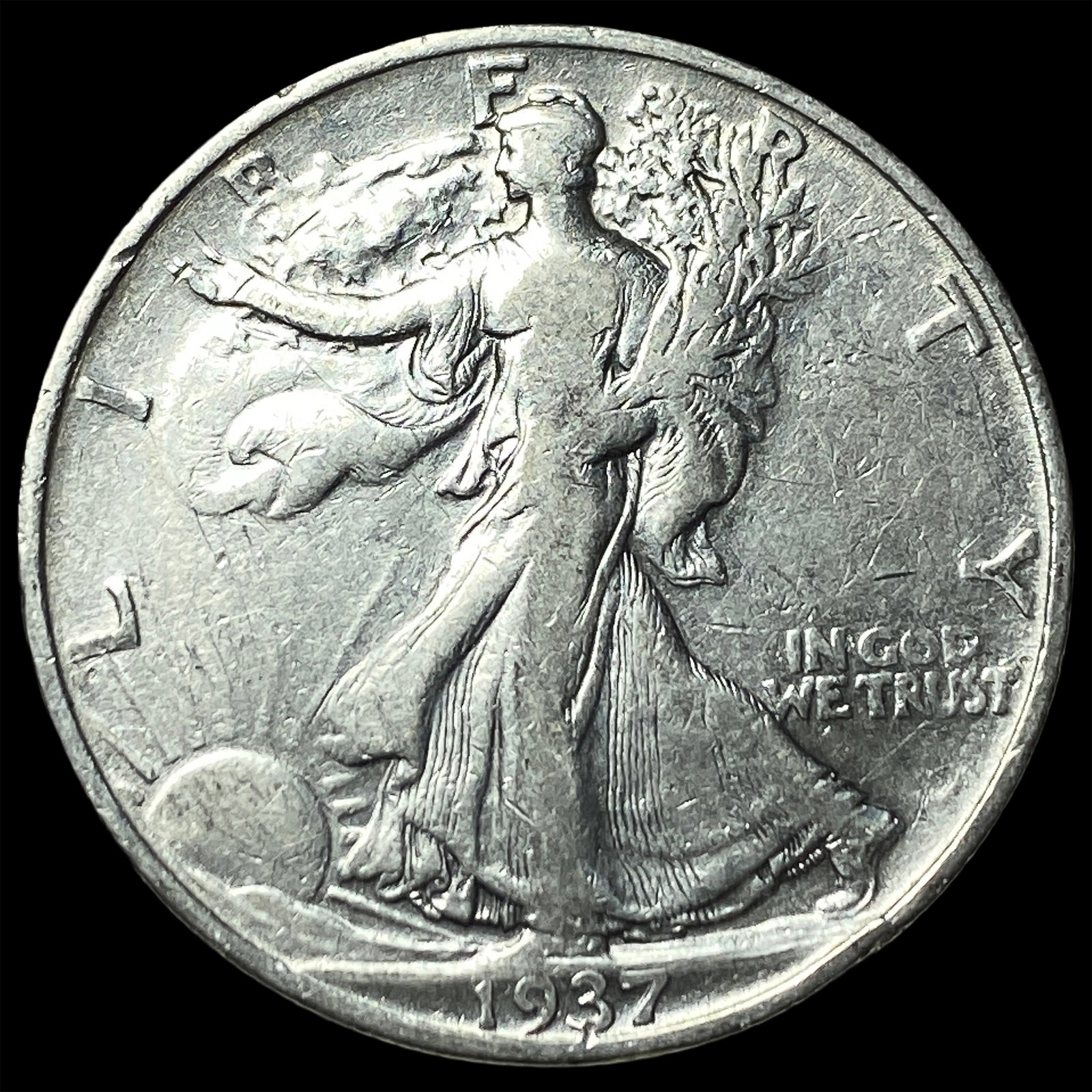 1937-S Walking Liberty Half Dollar LIGHTLY CIRCULATED: 1937-S Walking Liberty Half Dollar LIGHTLY CIRCULATED