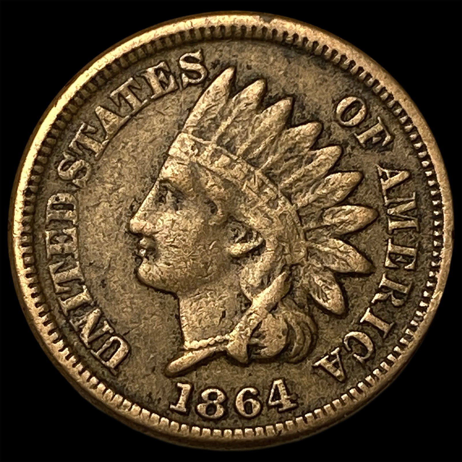 1864 Bronze Indian Head Cent NEARLY UNCIRCULATED (1 of 2)
