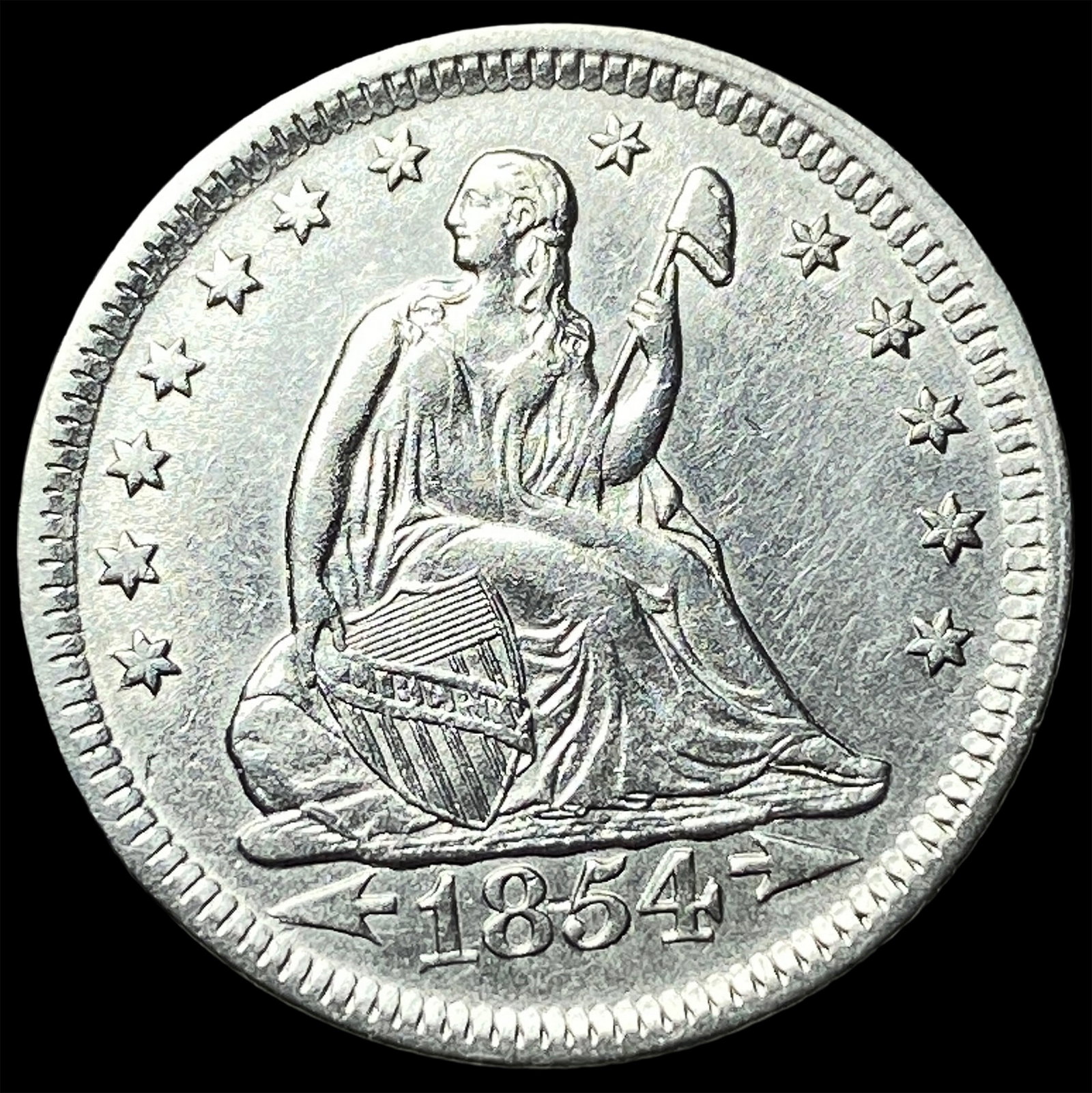 1854 Arrows Seated Liberty Quarter UNCIRCULATED: 1854 Arrows Seated Liberty Quarter UNCIRCULATED