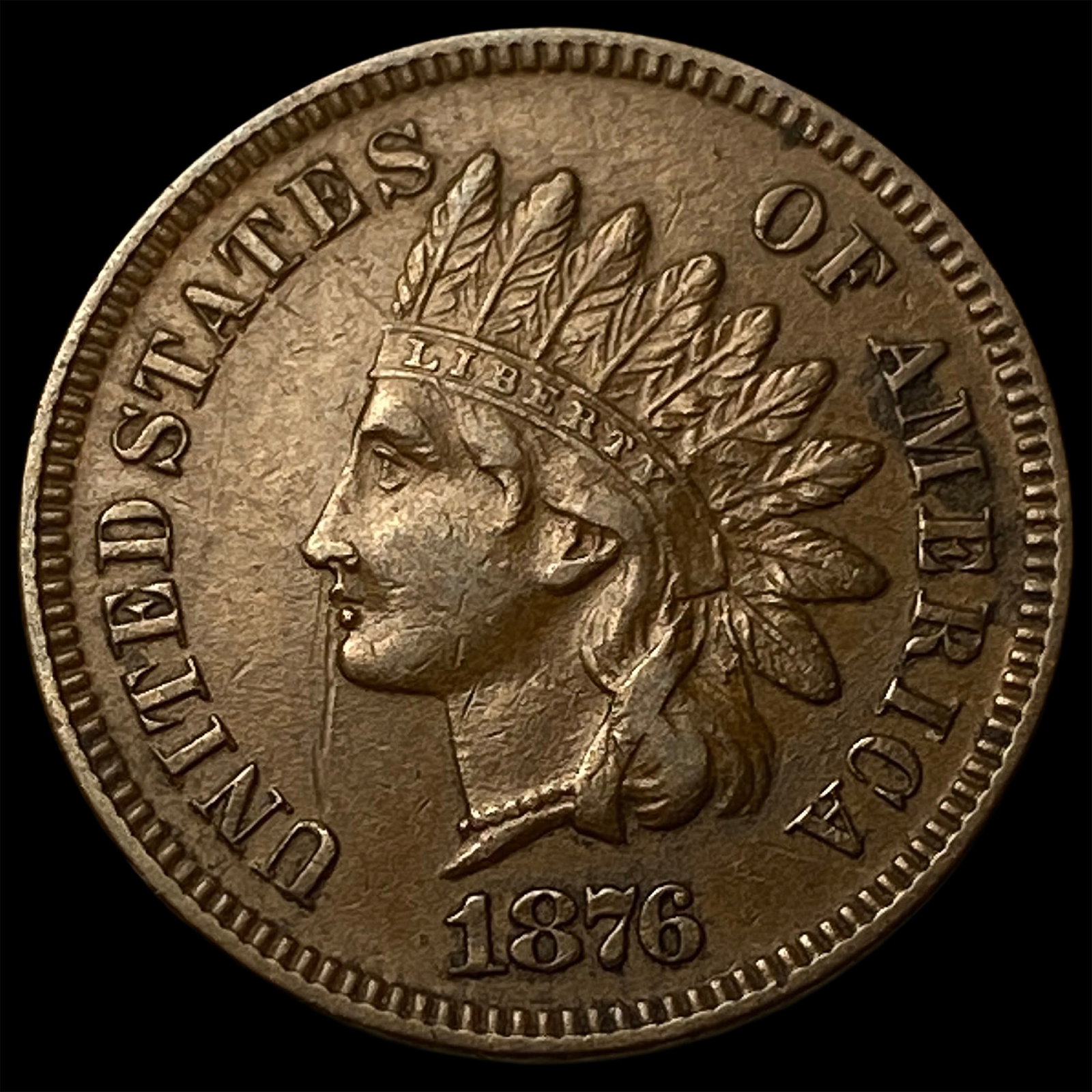 1876 Indian Head Cent CHOICE AU (1 of 2)