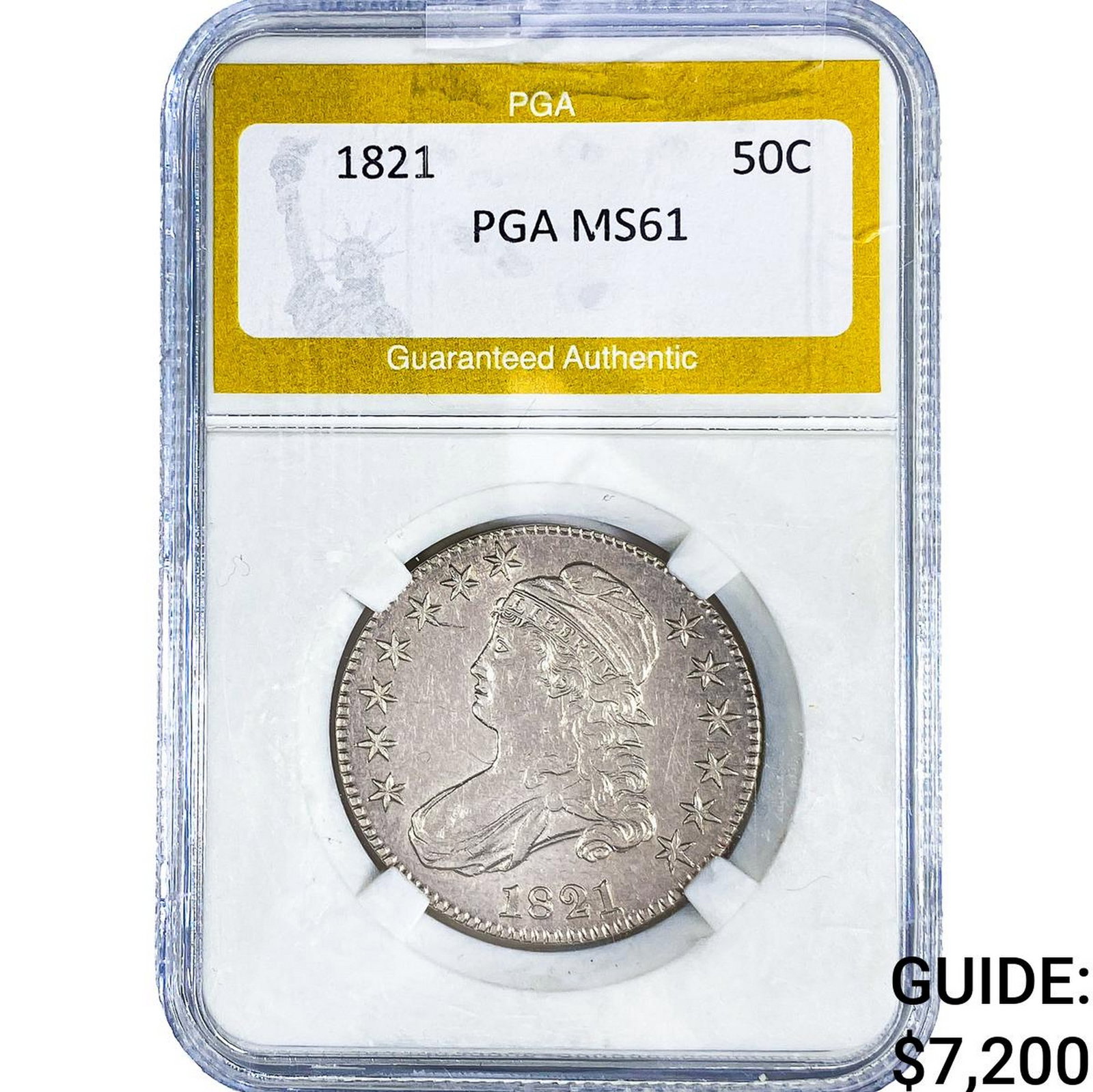 1821 Capped Bust Half Dollar PGA MS61 (1 of 2)