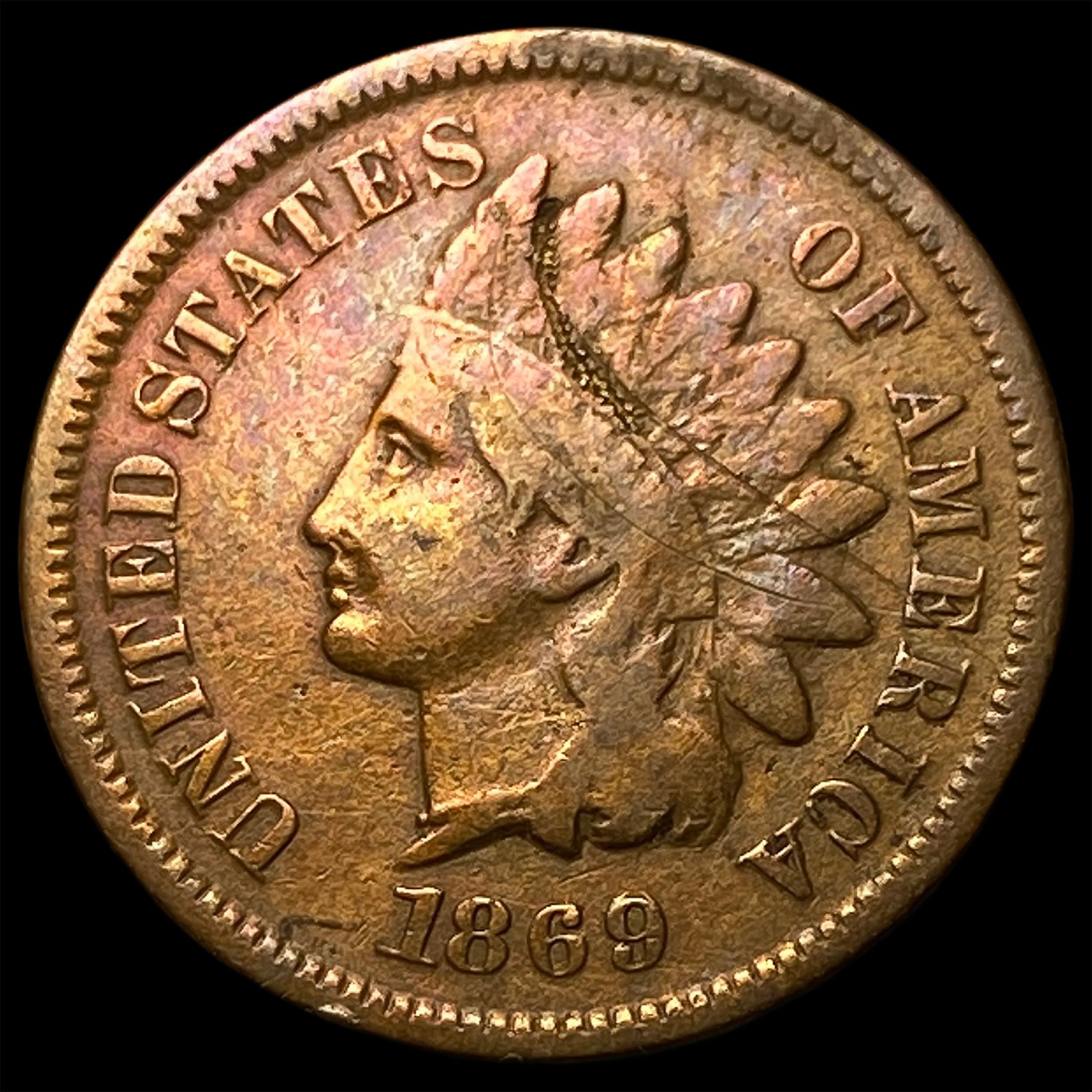 1869 Indian Head Cent NEARLY UNCIRCULATED (1 of 2)