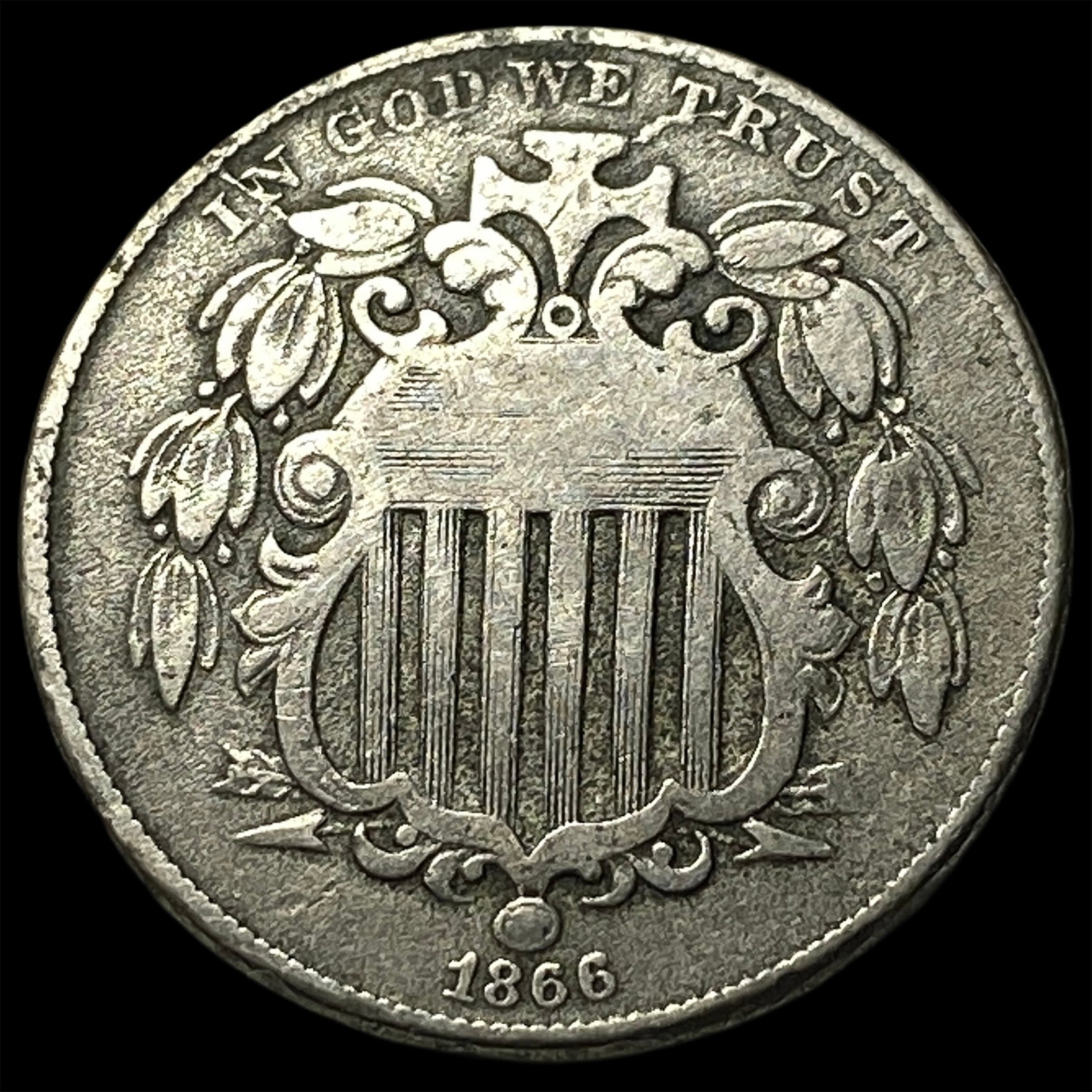 1866 Shield Nickel LIGHTLY CIRCULATED (1 of 2)