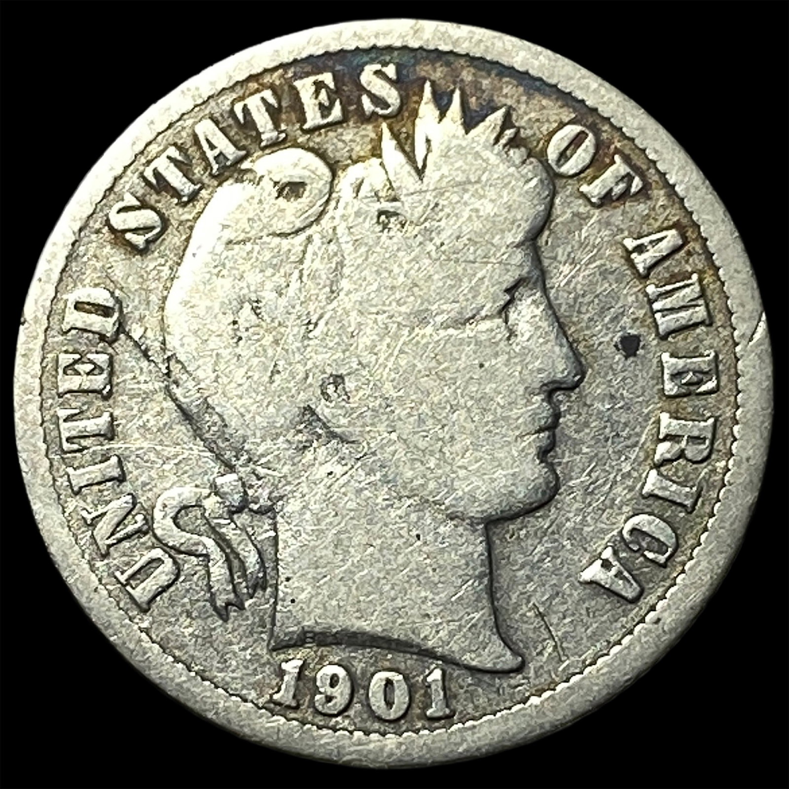 1901-S Silver Barber Dime LIGHTLY CIRCULATED: 1901-S Silver Barber Dime LIGHTLY CIRCULATED
