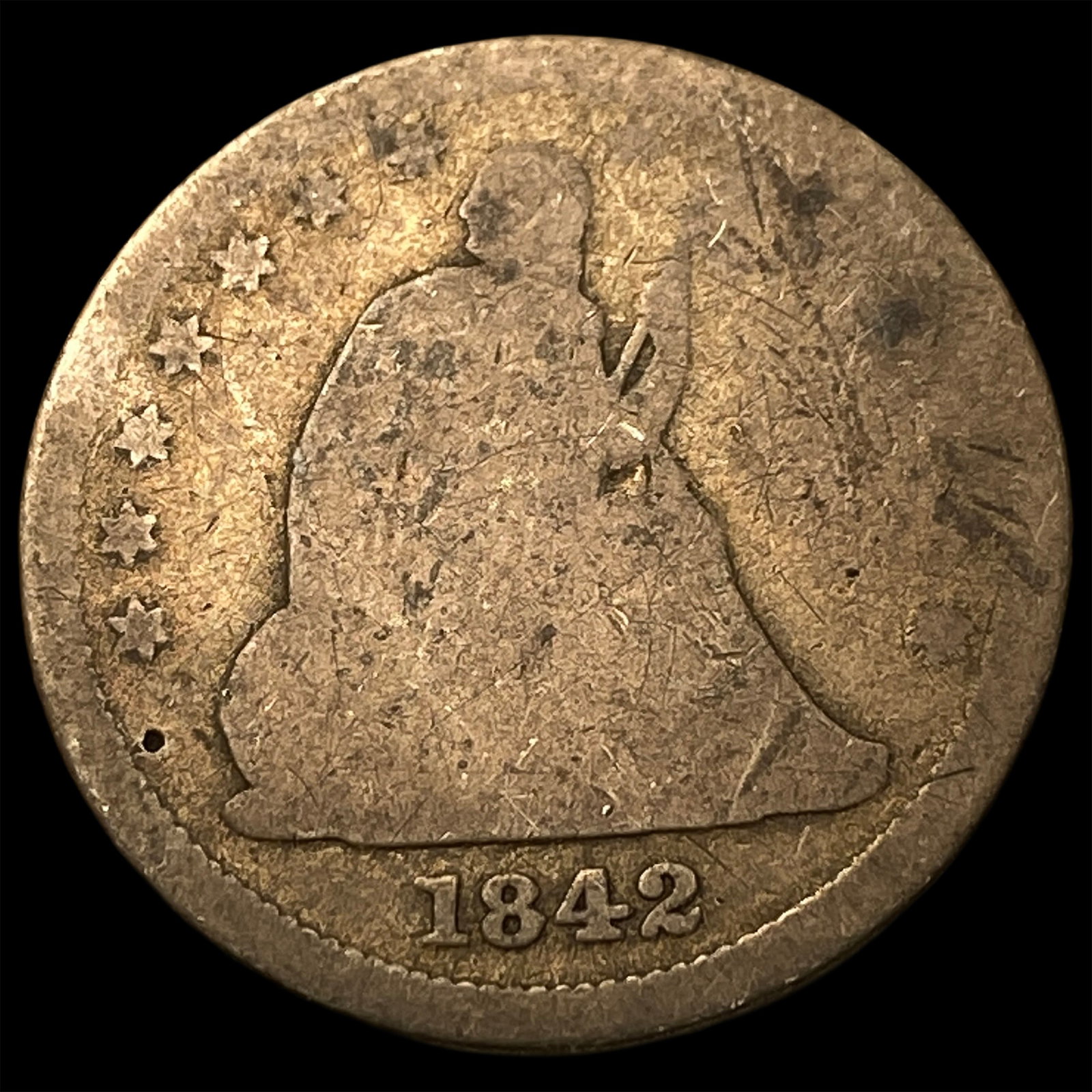 1842 Seated Liberty Dime LIGHTLY CIRCULATED: 1842 Seated Liberty Dime LIGHTLY CIRCULATED