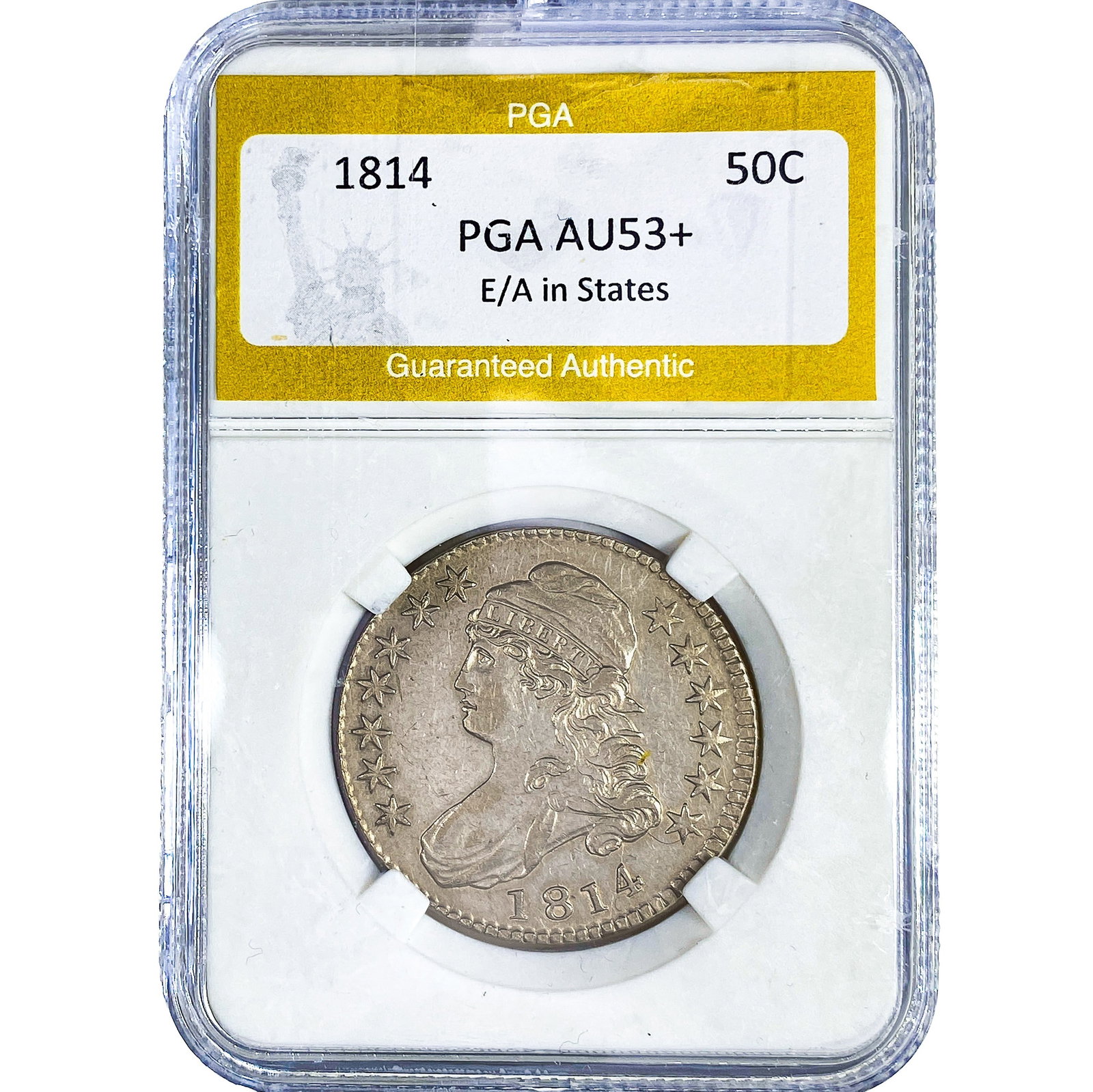 1814 Capped Bust Half Dollar PGA AU53+ E/A in States (1 of 2)