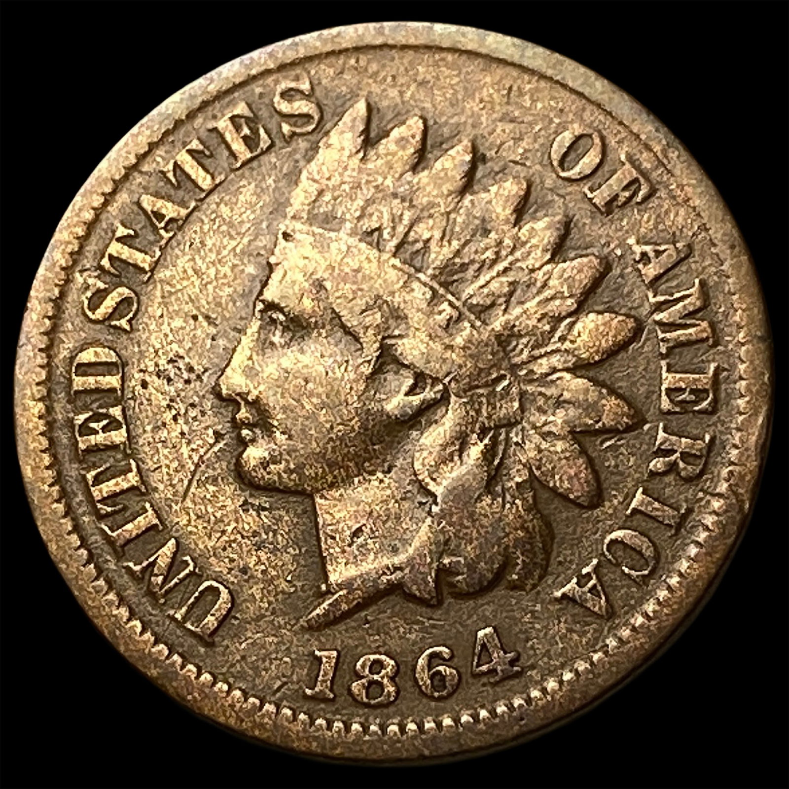 1864 Bronze Indian Head Cent NEARLY UNCIRCULATED (1 of 2)