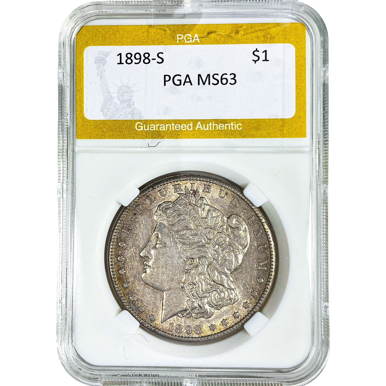 1898-S Morgan Silver Dollar PGA MS63: 1898-S Morgan Silver Dollar PGA MS63
