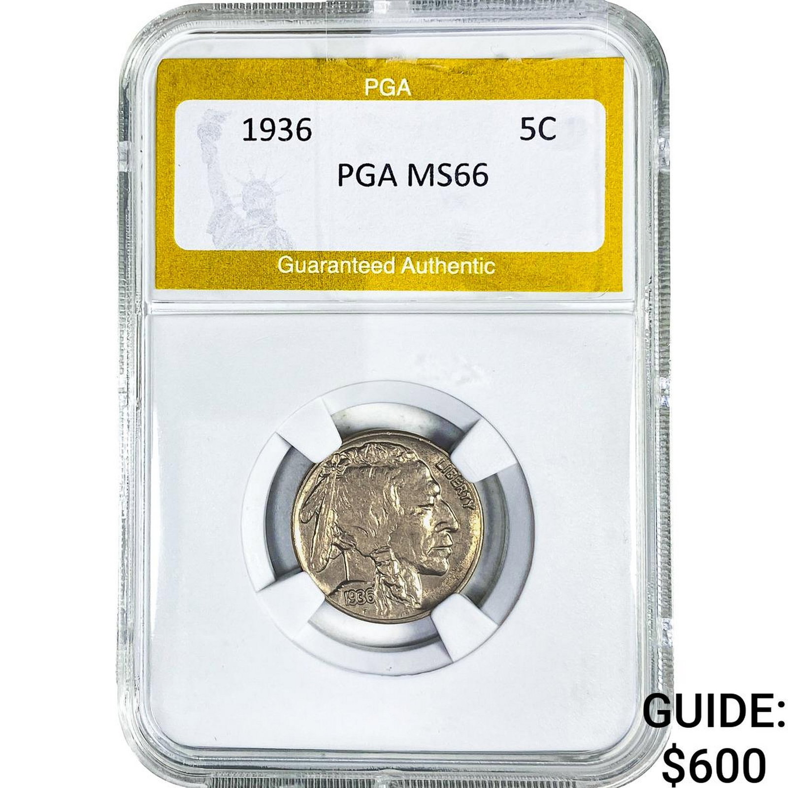 1936 Buffalo Nickel PGA MS66: 1936 Buffalo Nickel PGA MS66