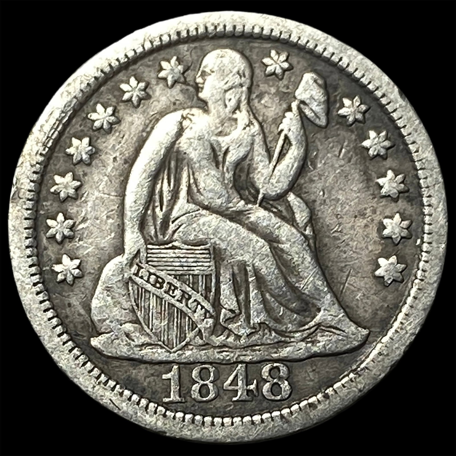 1848 Seated Liberty Dime NEARLY UNCIRCULATED (1 of 2)