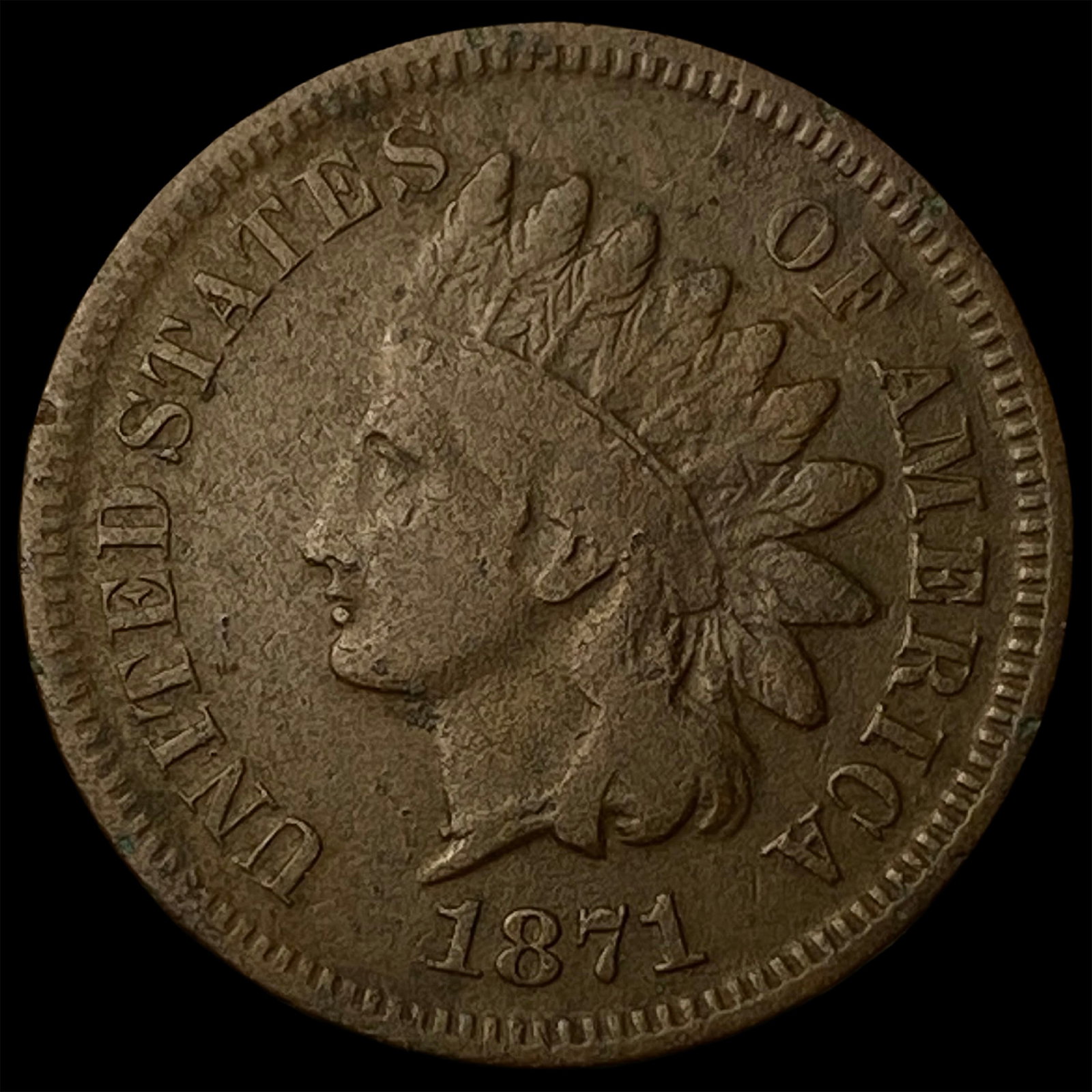 1871 Indian Head Cent NEARLY UNCIRCULATED (1 of 2)