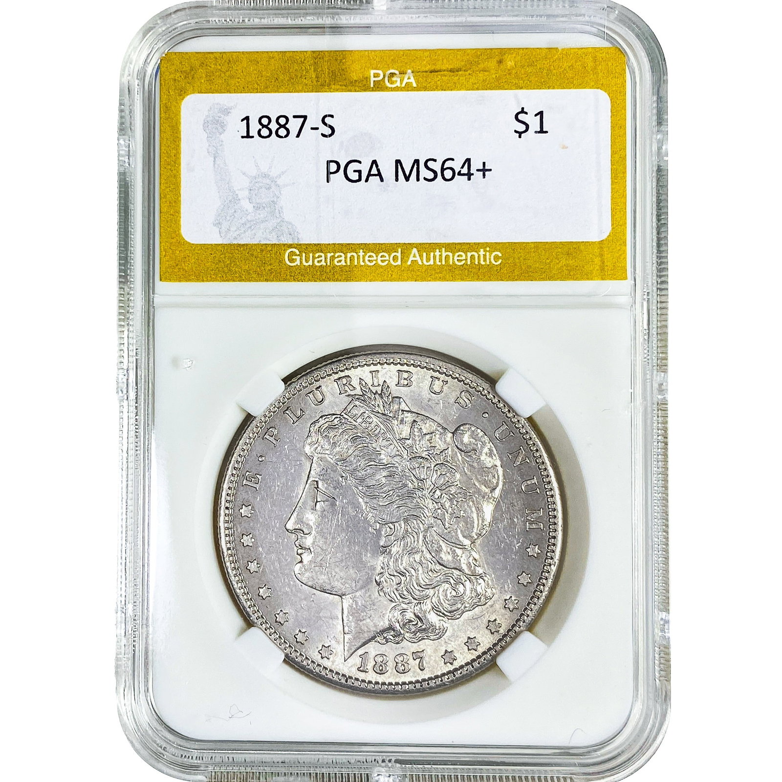 1887-S Morgan Silver Dollar PGA MS64+: 1887-S Morgan Silver Dollar PGA MS64+