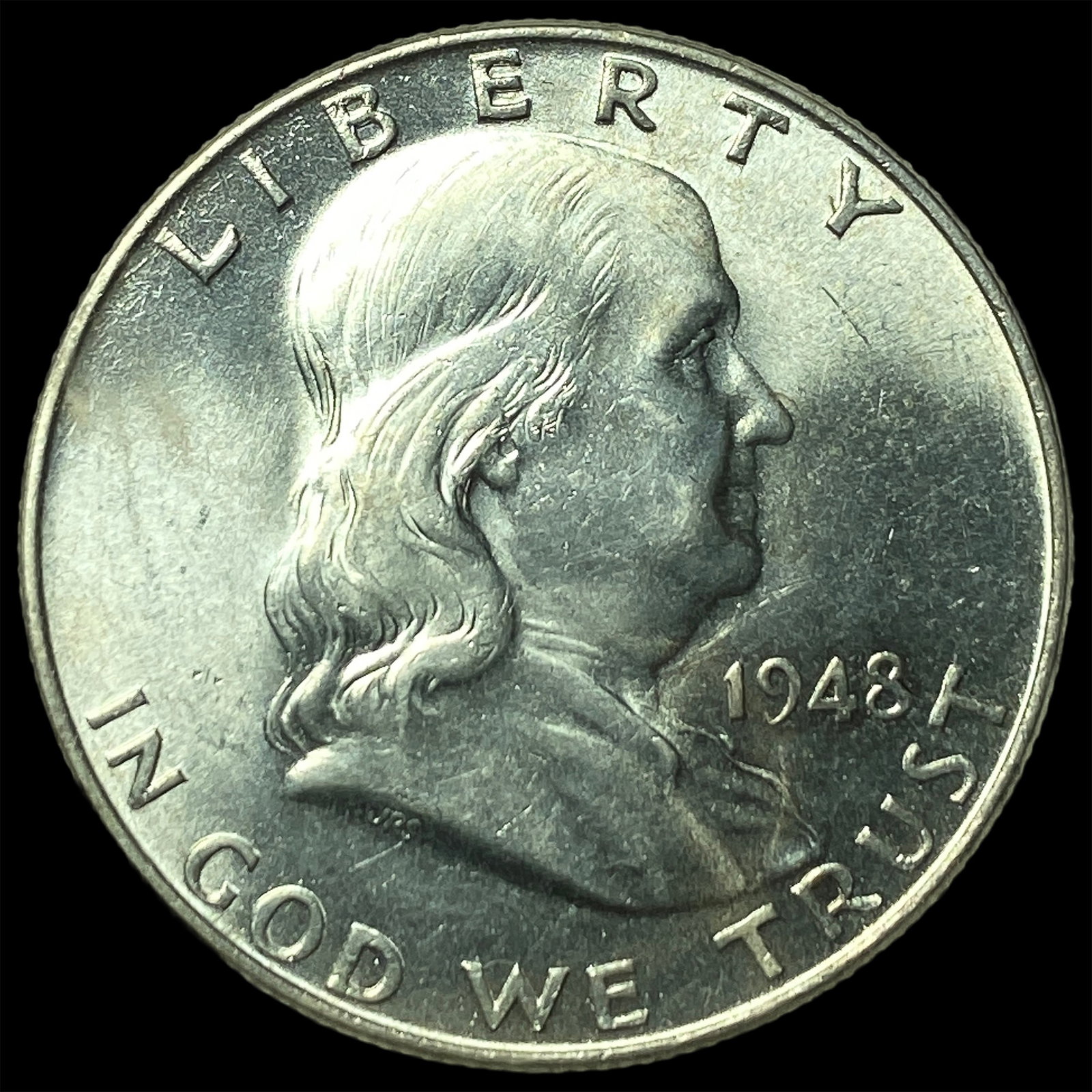 1948-S Silver Franklin Half Dollar GEM BU: 1948-S Silver Franklin Half Dollar GEM BU