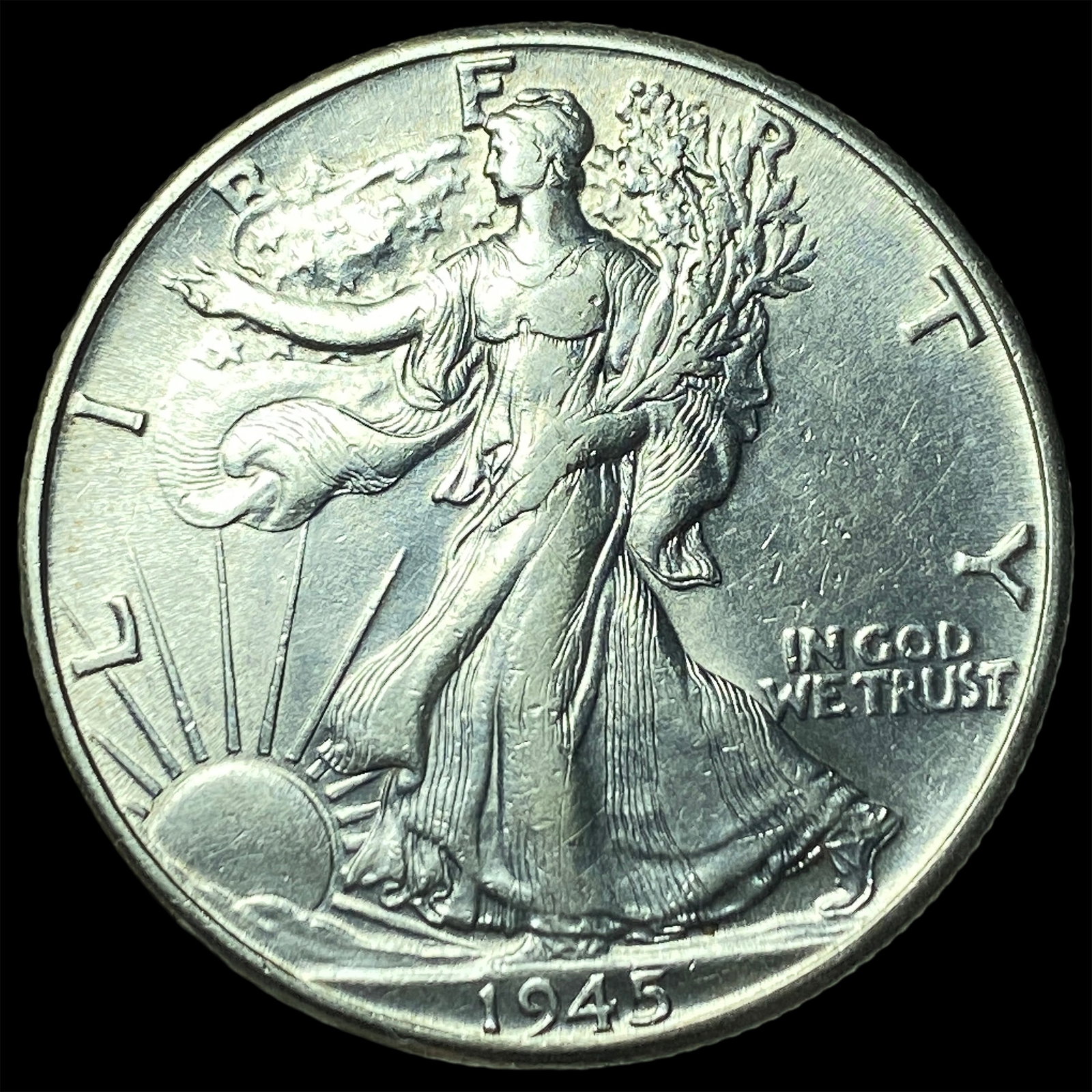 1945-S Silver Walking Liberty Half Dollar UNCIRCULATED: 1945-S Silver Walking Liberty Half Dollar UNCIRCULATED