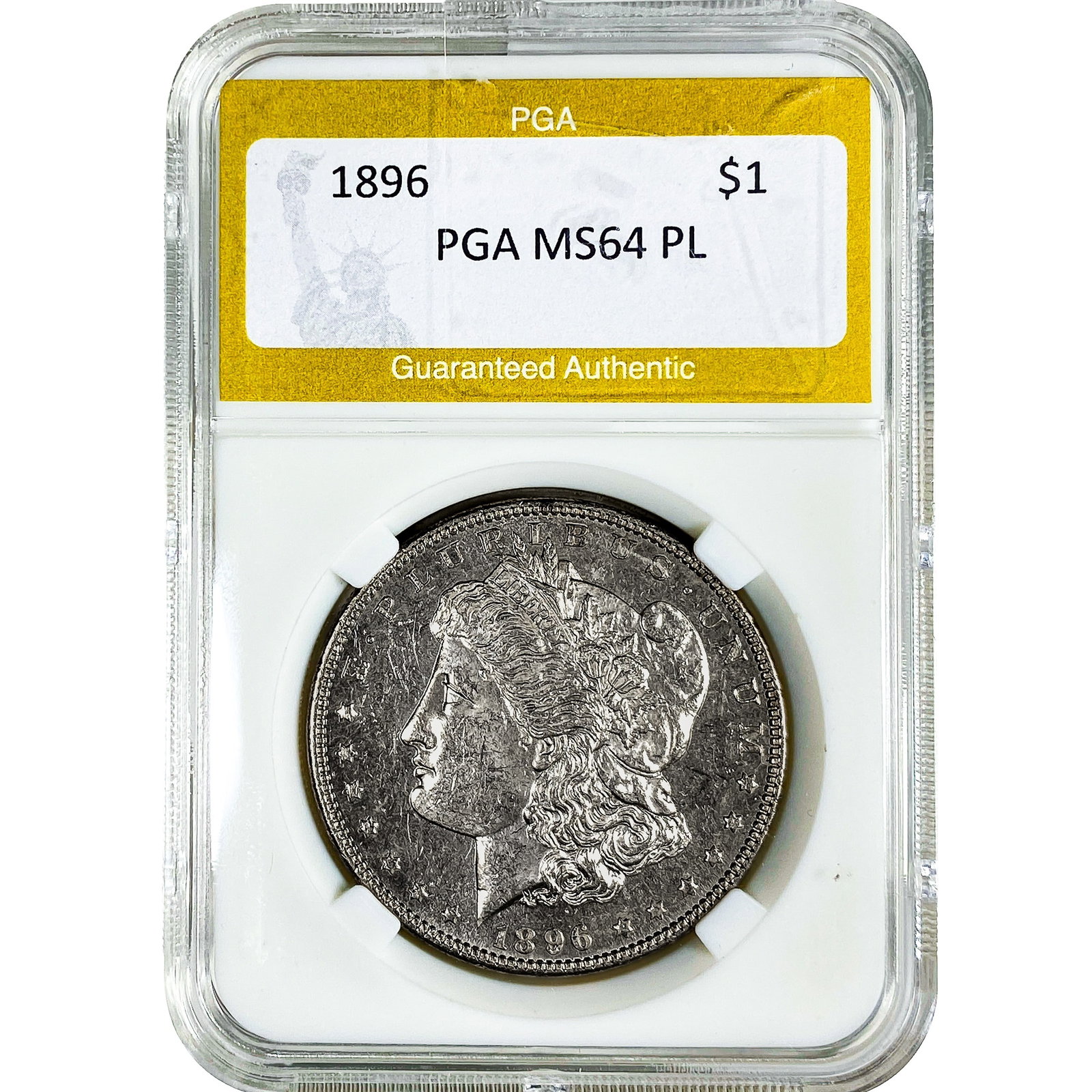 1896 Morgan Silver Dollar PGA MS64 PL: 1896 Morgan Silver Dollar PGA MS64 PL