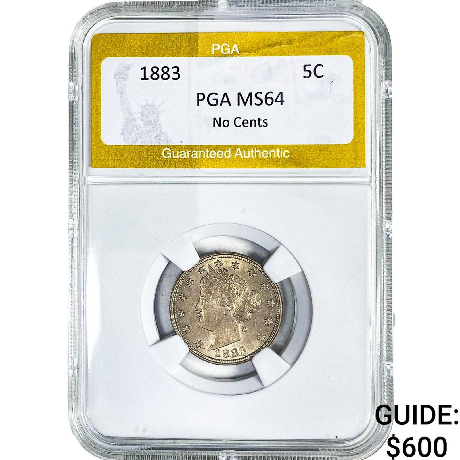1883 Liberty Victory Nickel PGA MS64 No Cents: 1883 Liberty Victory Nickel PGA MS64 No Cents