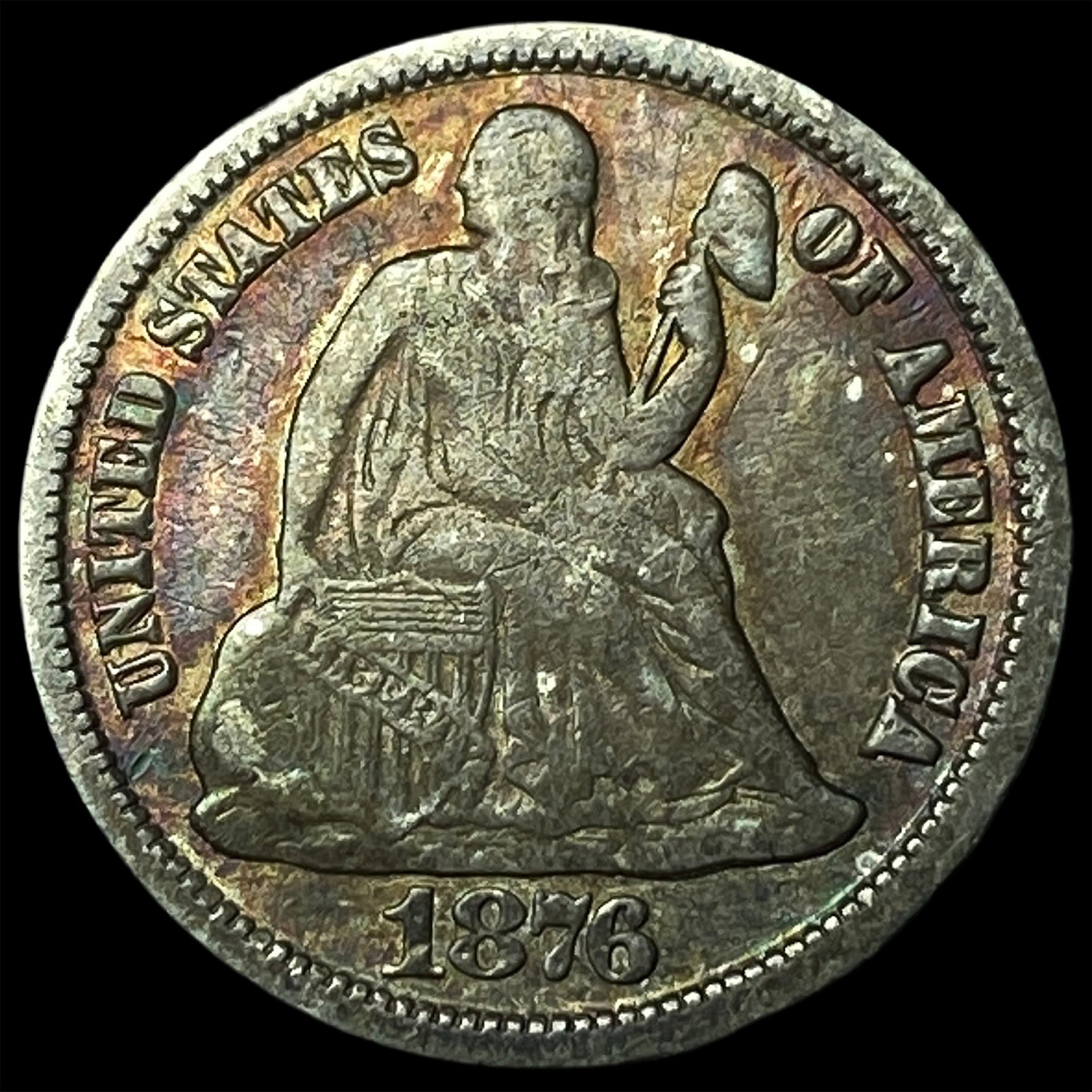 1876-CC Silver Dime LIGHTLY CIRCULATED (1 of 2)