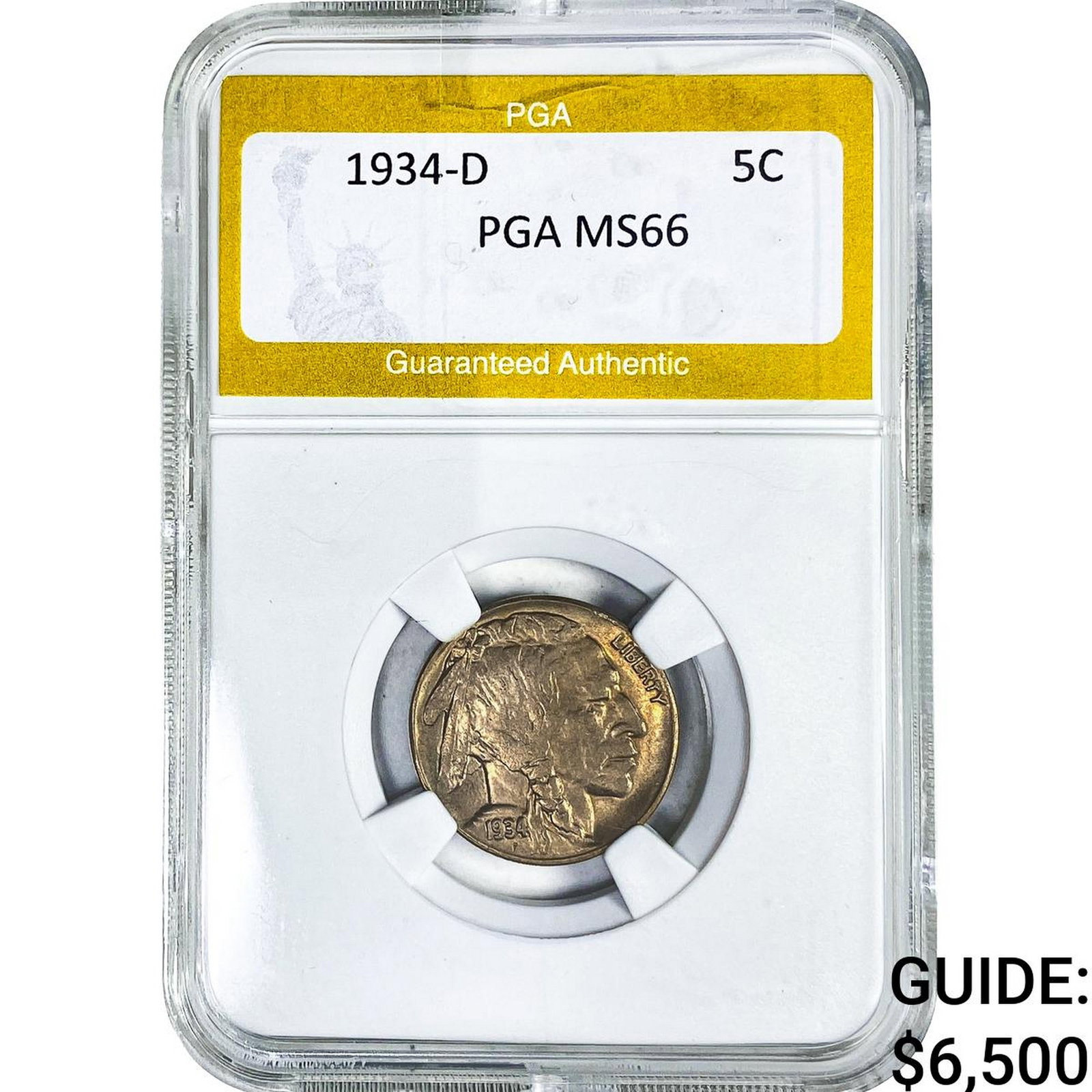 1934-D Buffalo Nickel PGA MS66 (1 of 2)