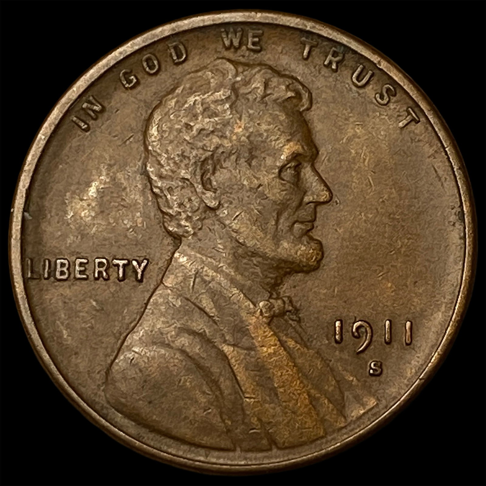 1911-S Lincoln Wheat Cent LIGHTLY CIRCULATED (1 of 2)