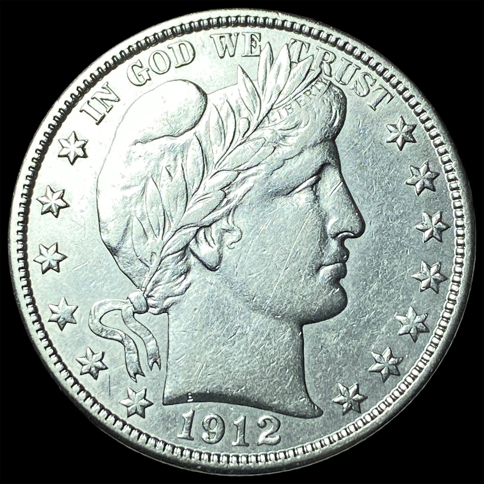 1912-D Silver Barber Half Dollar CHOICE AU: 1912-D Silver Barber Half Dollar CHOICE AU