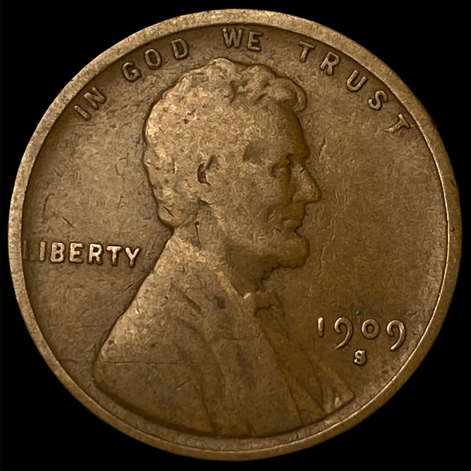 1909-S Lincoln Wheat Cent LIGHTLY CIRCULATED (1 of 2)