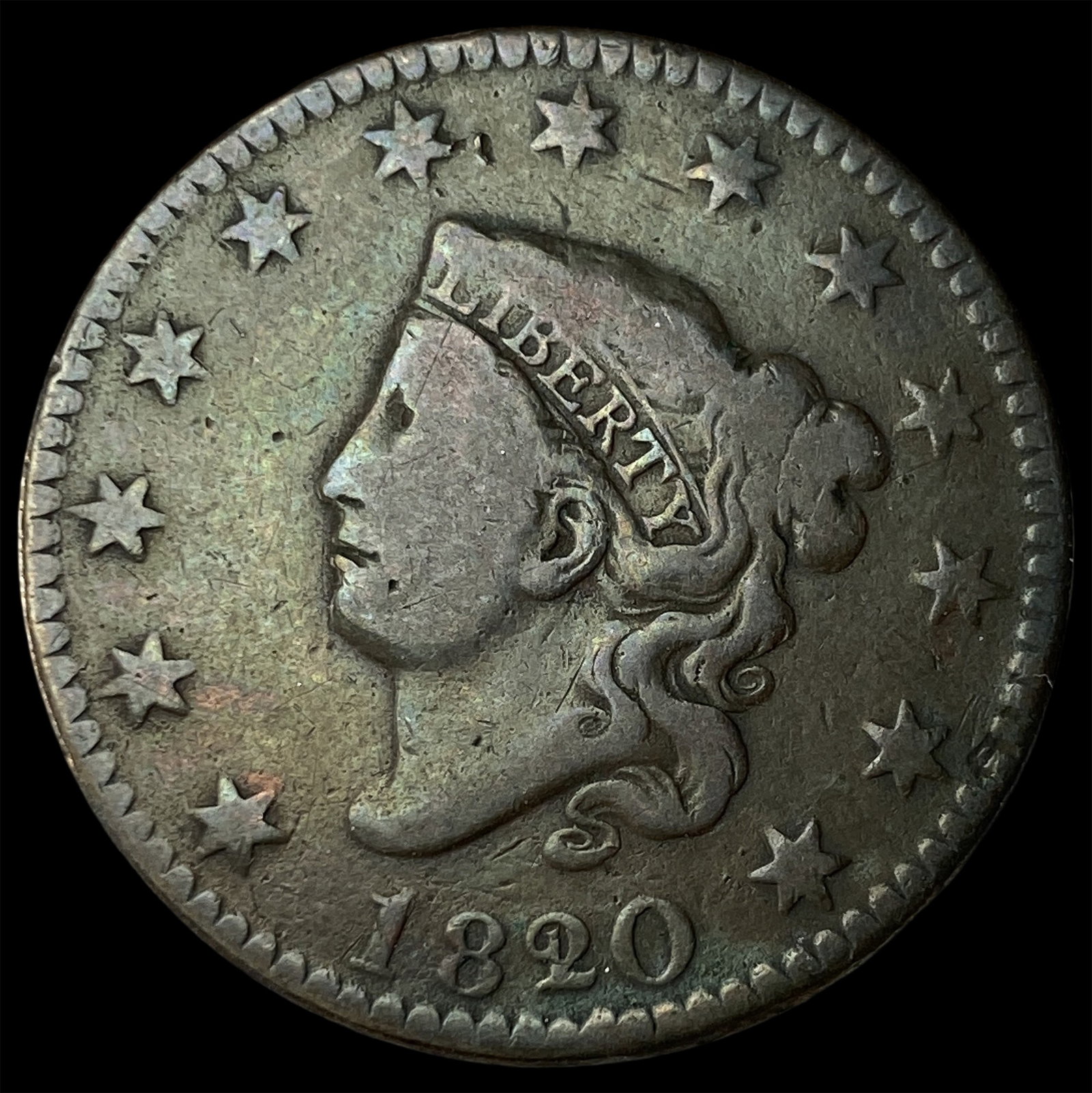 1820 Large Cent LIGHTLY CIRCULATED: 1820 Large Cent LIGHTLY CIRCULATED