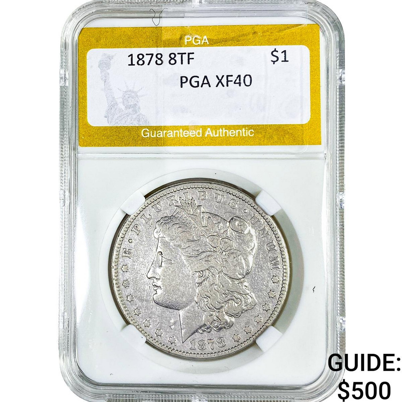 1878 8TF Morgan Silver Dollar PGA XF40: 1878 8TF Morgan Silver Dollar PGA XF40