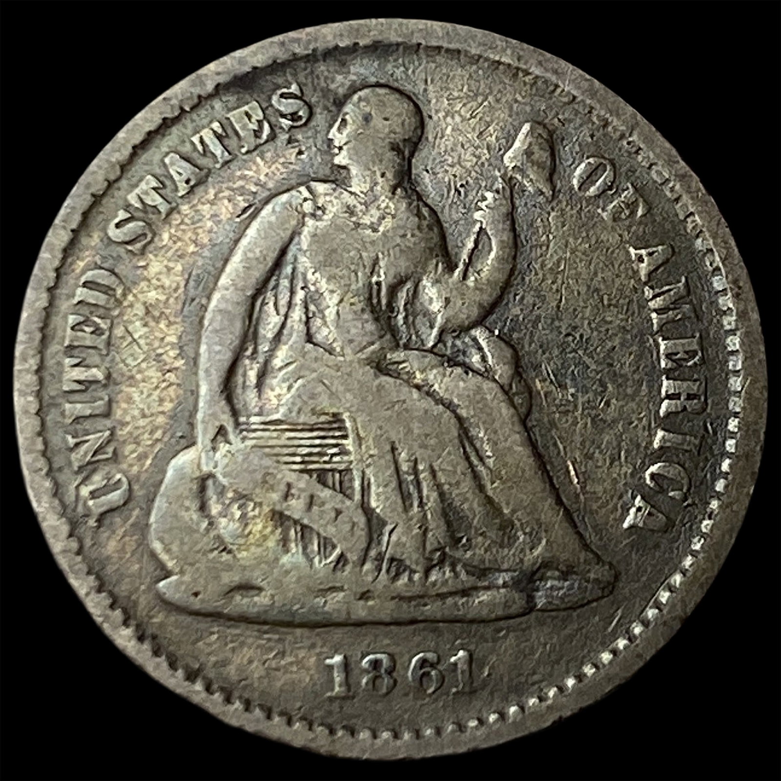 1861 Silver Half Dime NEARLY UNCIRCULATED: 1861 Silver Half Dime NEARLY UNCIRCULATED