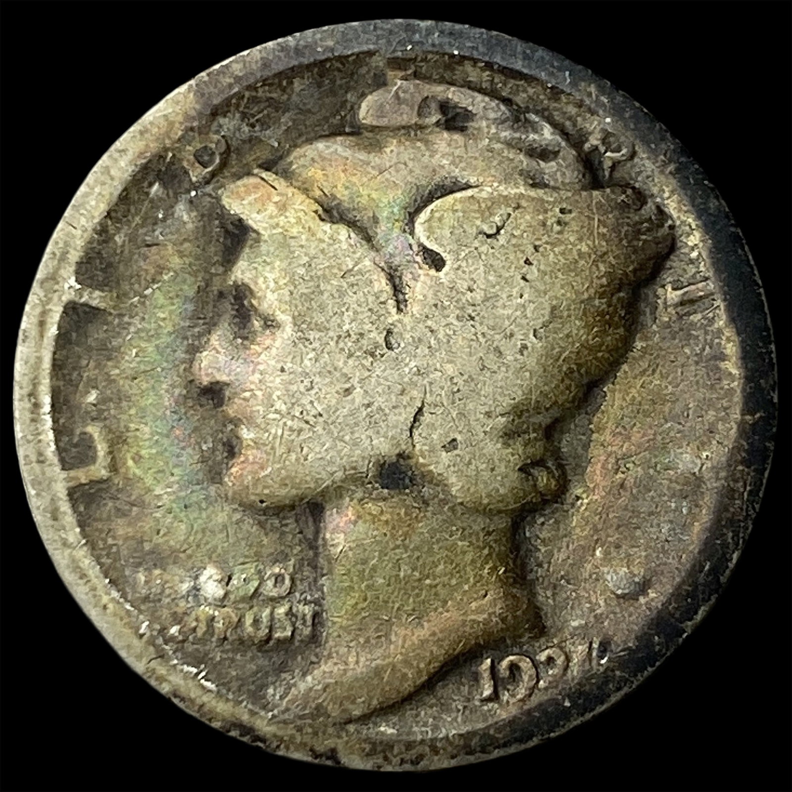 1921 Silver Mercury Dime LIGHTLY CIRCULATED: 1921 Silver Mercury Dime LIGHTLY CIRCULATED