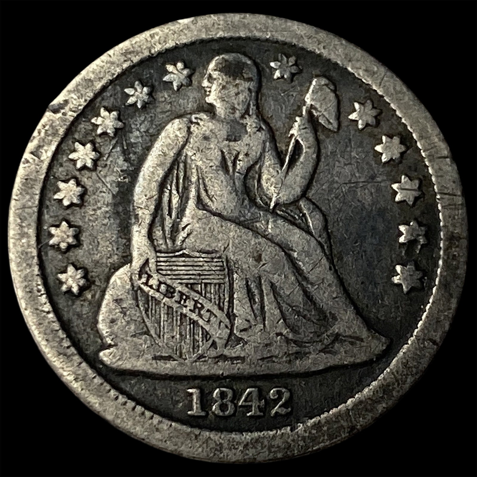 1842 Seated Liberty Dime LIGHTLY CIRCULATED: 1842 Seated Liberty Dime LIGHTLY CIRCULATED