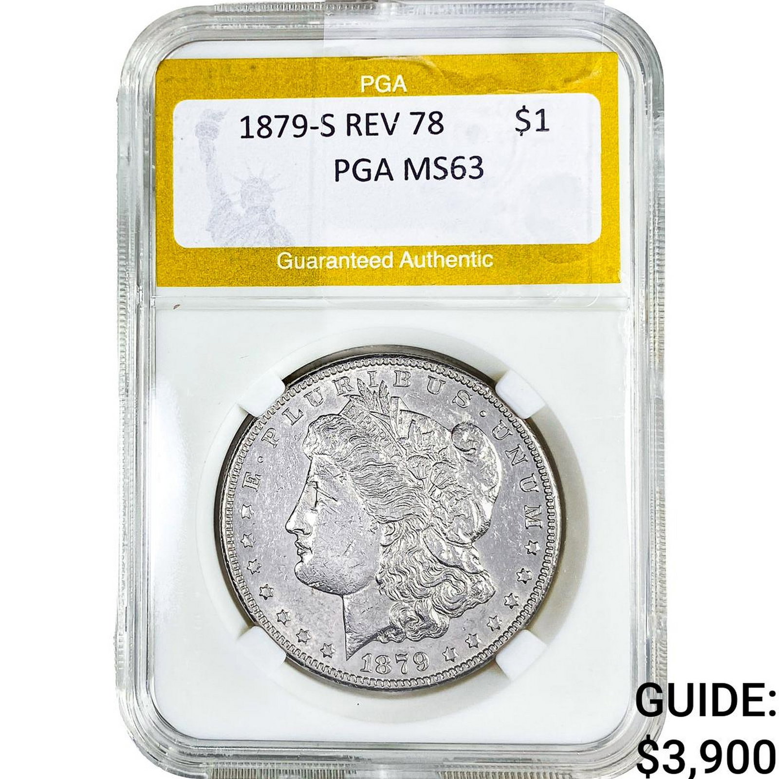 1879-S Rev 78 Morgan Silver Dollar PGA MS63: 1879-S Rev 78 Morgan Silver Dollar PGA MS63