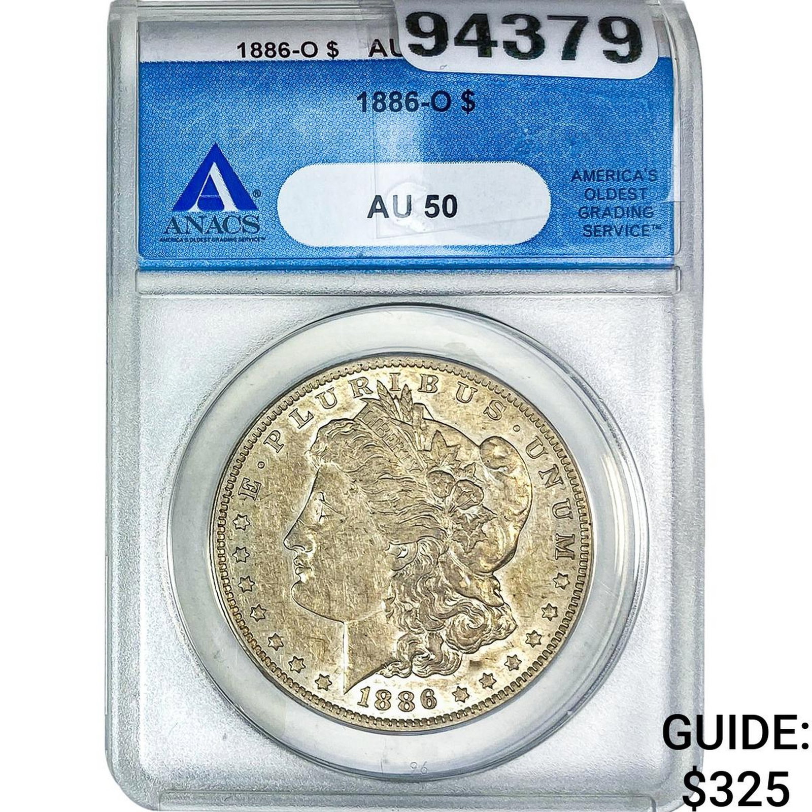 1886-O Morgan Silver Dollar ANACS AU50: 1886-O Morgan Silver Dollar ANACS AU50