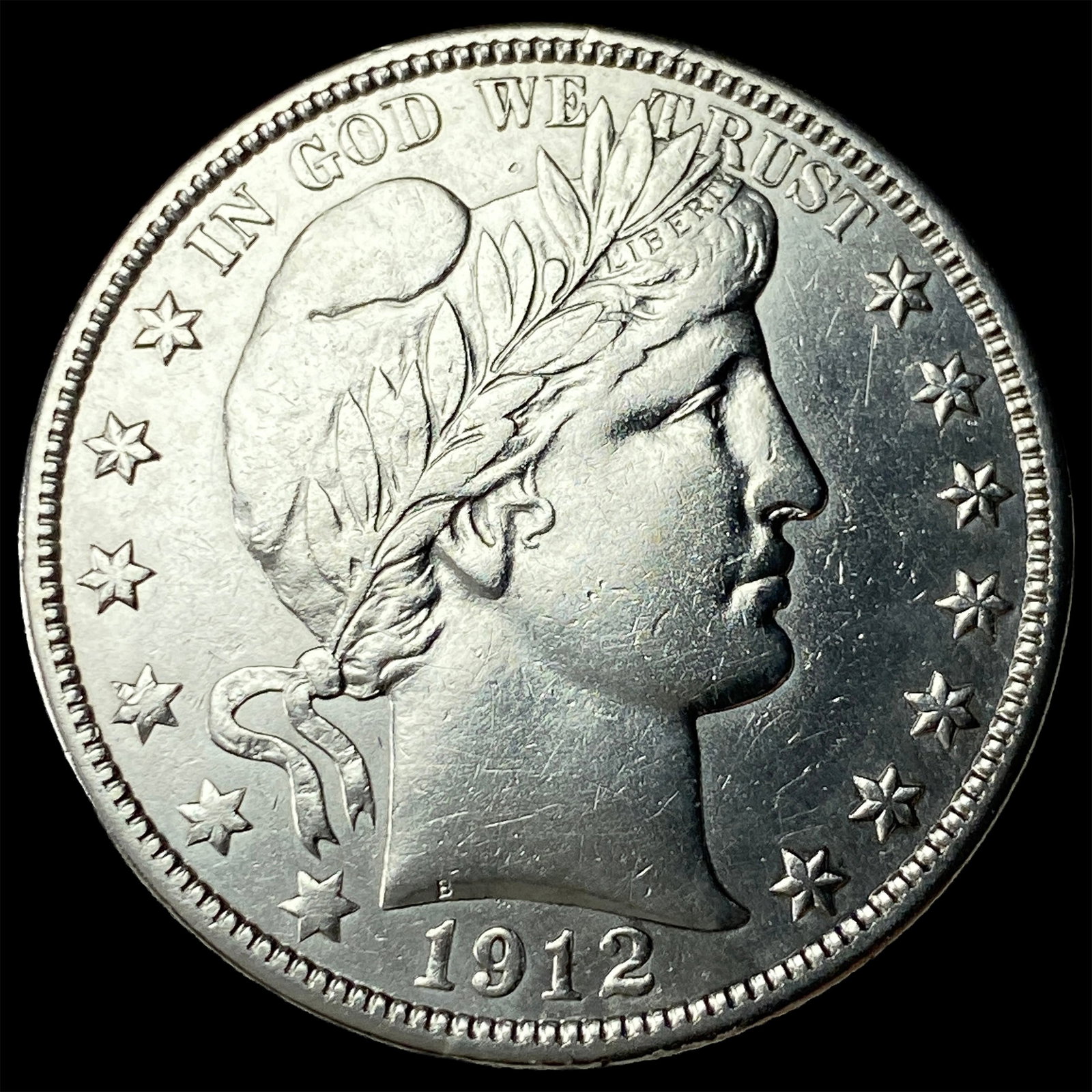 1912-D Silver Barber Half Dollar CLOSELY UNCIRCULATED: 1912-D Silver Barber Half Dollar CLOSELY UNCIRCULATED