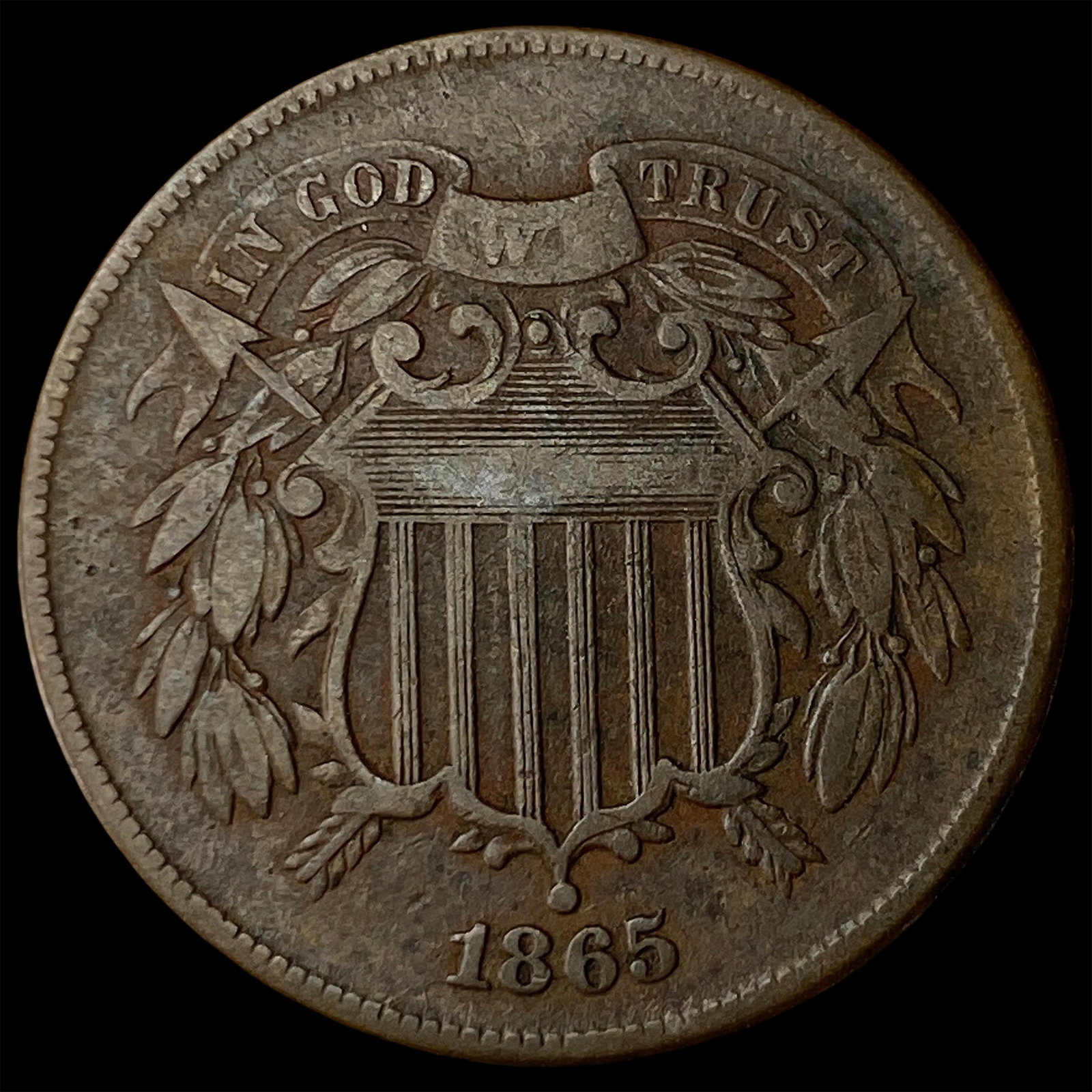 1865 Two-Cent Piece LIGHTLY CIRCULATED (1 of 2)