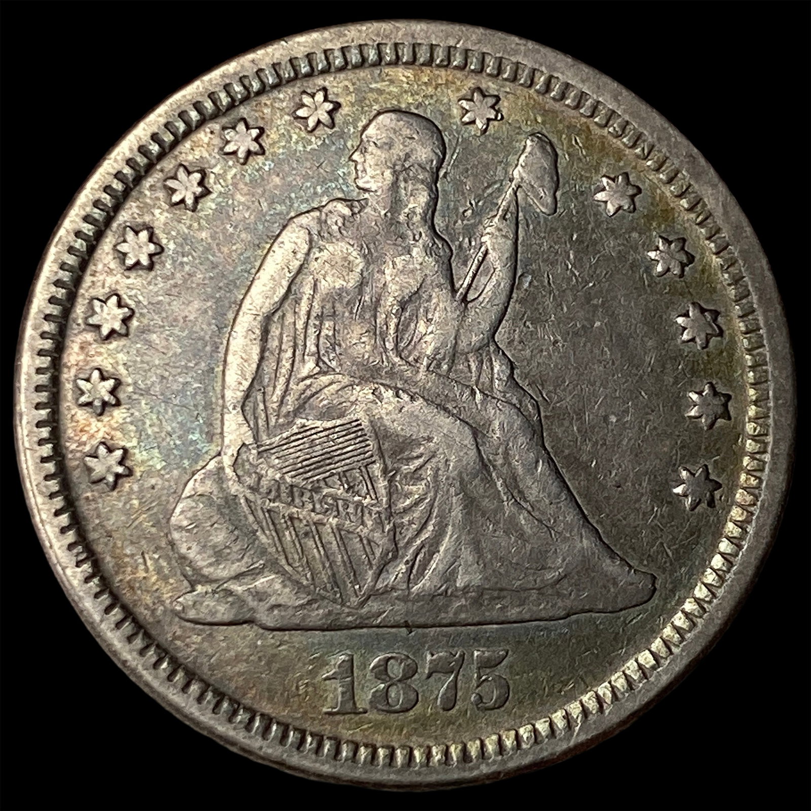 1875 Seated Liberty Quarter NEARLY UNCIRCULATED (1 of 2)